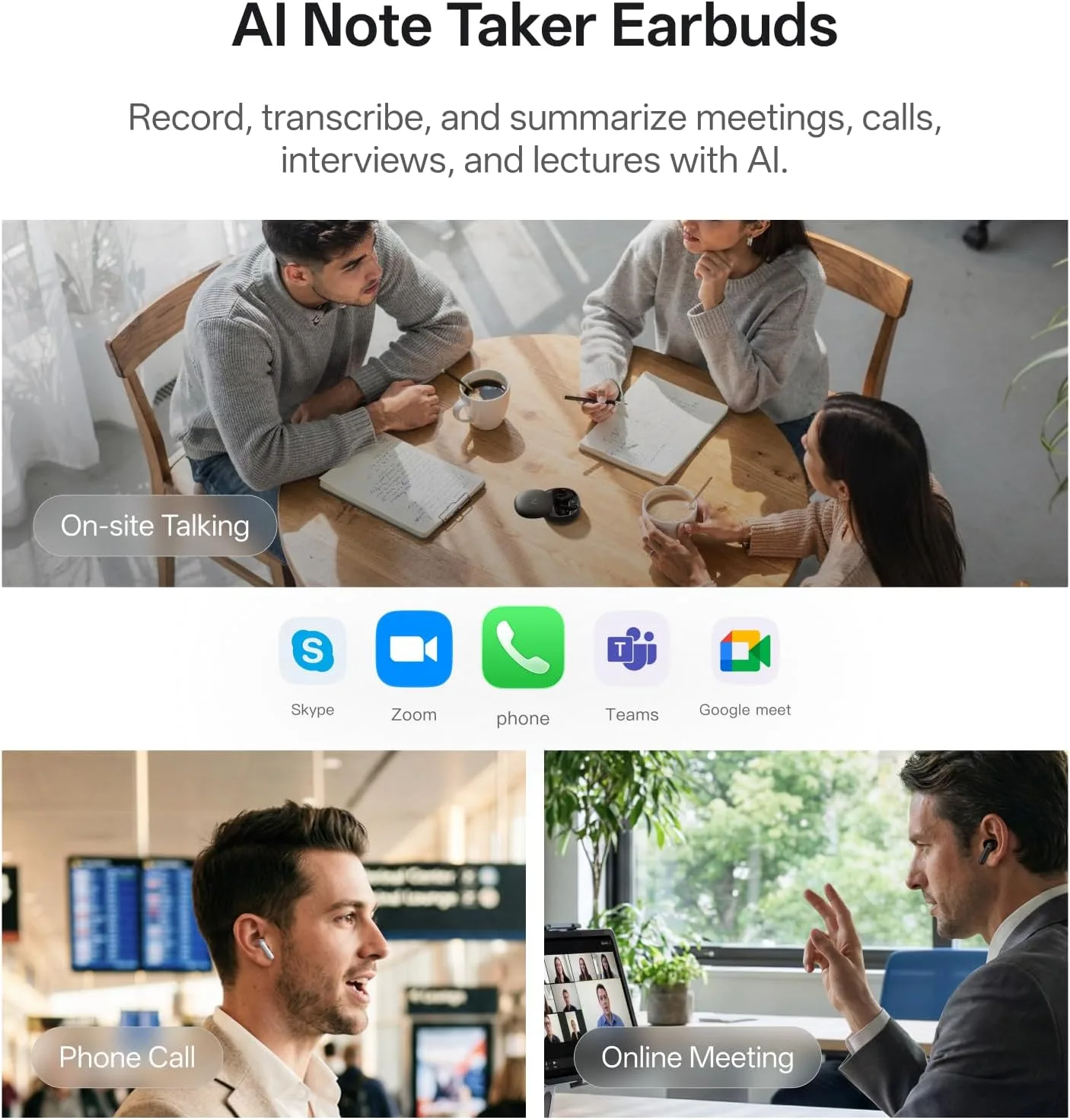 RecDot AI Voice Recorder Earbuds, AI Note Taker for Meetings & Calls