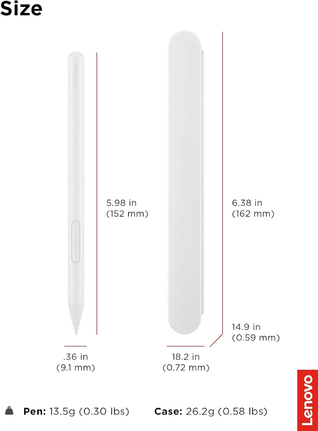 Lenovo Yoga Pen 2 with Magnetic Pen Case, AES 3.0 Stylus with 8192 Pressure Levels, USB C Rechargeable, Tilt Detection, Multi Protocol Support for Lenovo Yoga 2 in 1 PCs, Seashell