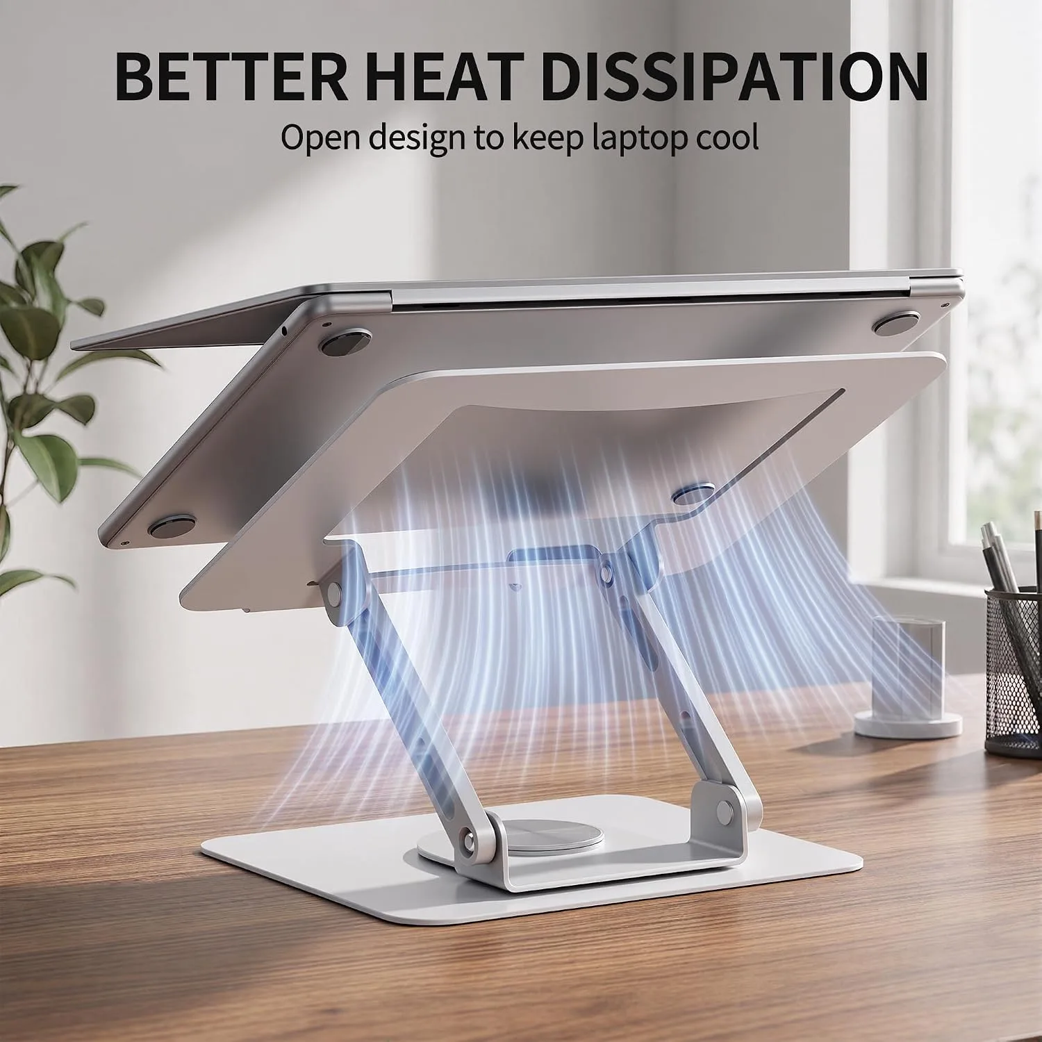 SOUNDANCE 360 Rotating Laptop Stand, Adjustable Riser,10-17",White
