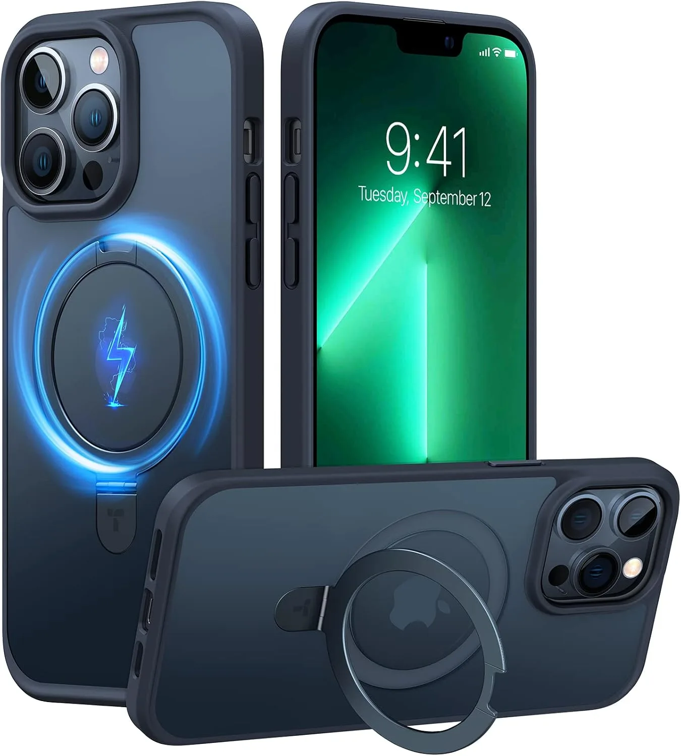 Carcasa para iPhone 13 Pro Max Torras 6.7 pulgadas con soporte magnético negra