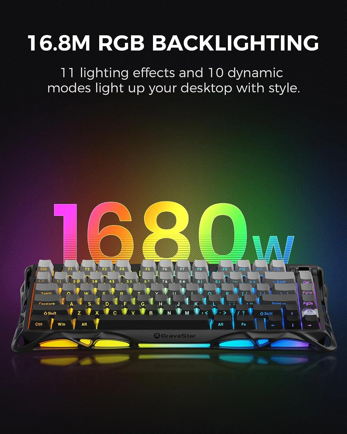 GravaStar Mercury K1 75% Wireless Mechanical Gaming Keyboard RGB Backlit