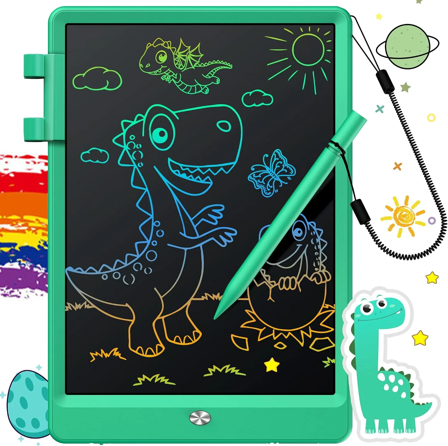 FLUESTON LCD Writing Tablet, Doodle Board Gifts for 3-8 Year Old Girls Boys, 10 Inch Colorful Electronic Board Drawing Pad for Toddlers, Christmas Birthday Gifts for Kids，Erase Lock Writing Board