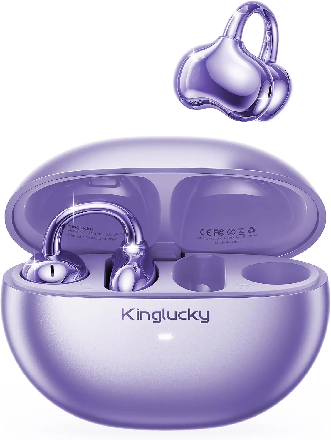 Kinglucky Upgraded Clip-On Earbuds, Open Ear Wireless Earbuds Bluetooth 6.0