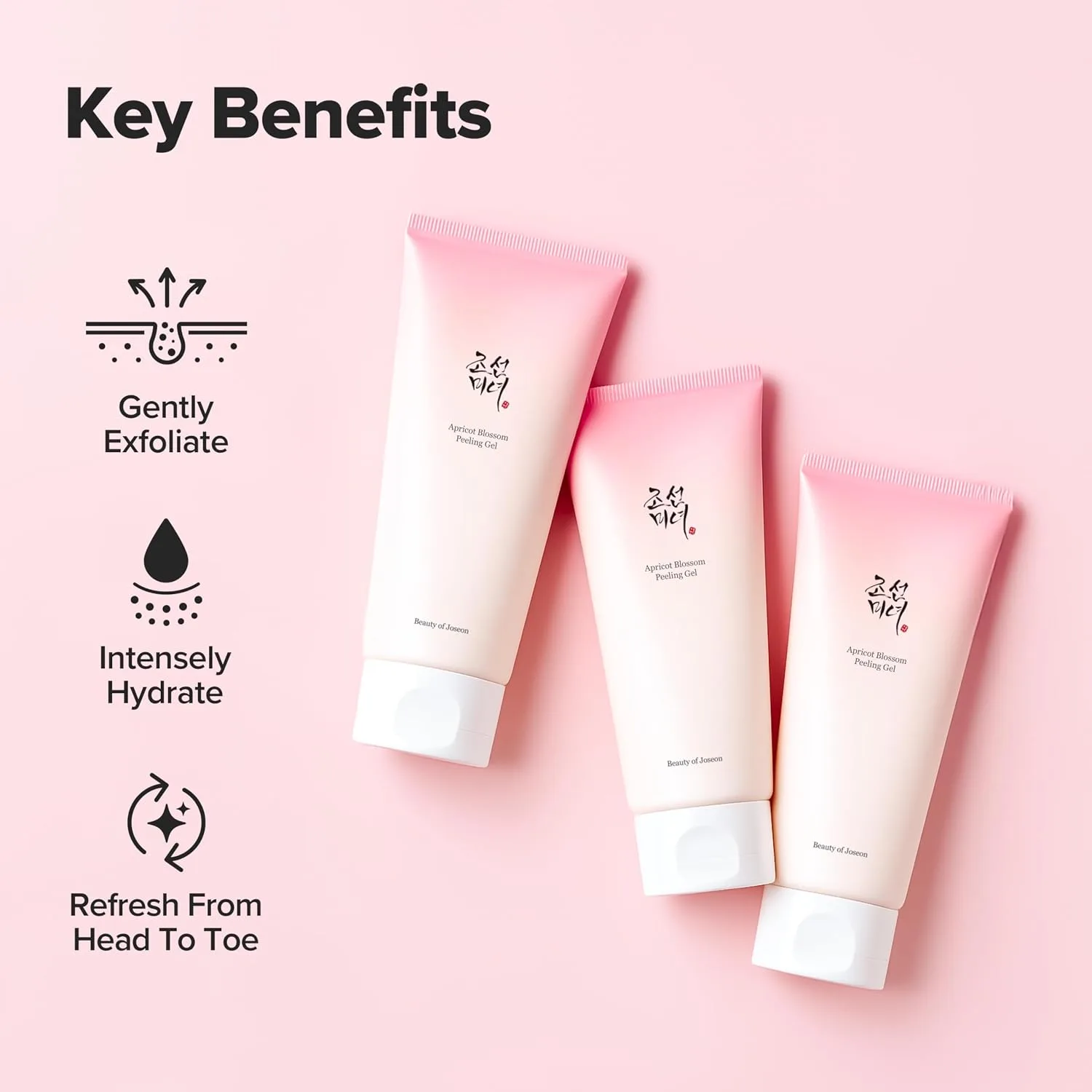 Beauty of Joseon Apricot Blossom Peeling Gel Soft Exfoliating Face and Body Scrub Dead Skin Cells Remover for All Skin Types, Korean Skincare for Men Women, 100ml, 3.38 fl.oz