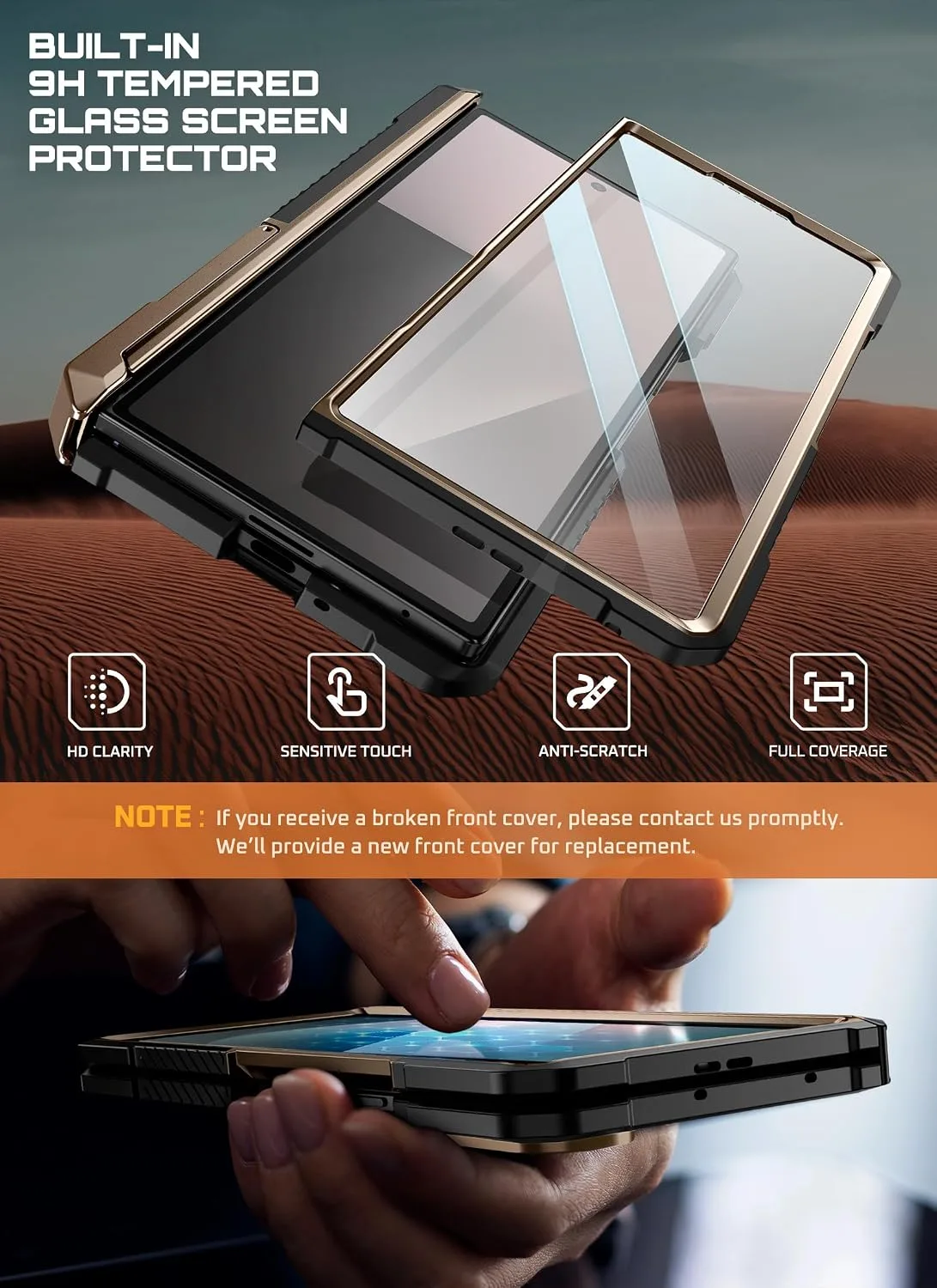 SUPCASE for Samsung Galaxy Z Fold 7 Case with Kickstand, Desert