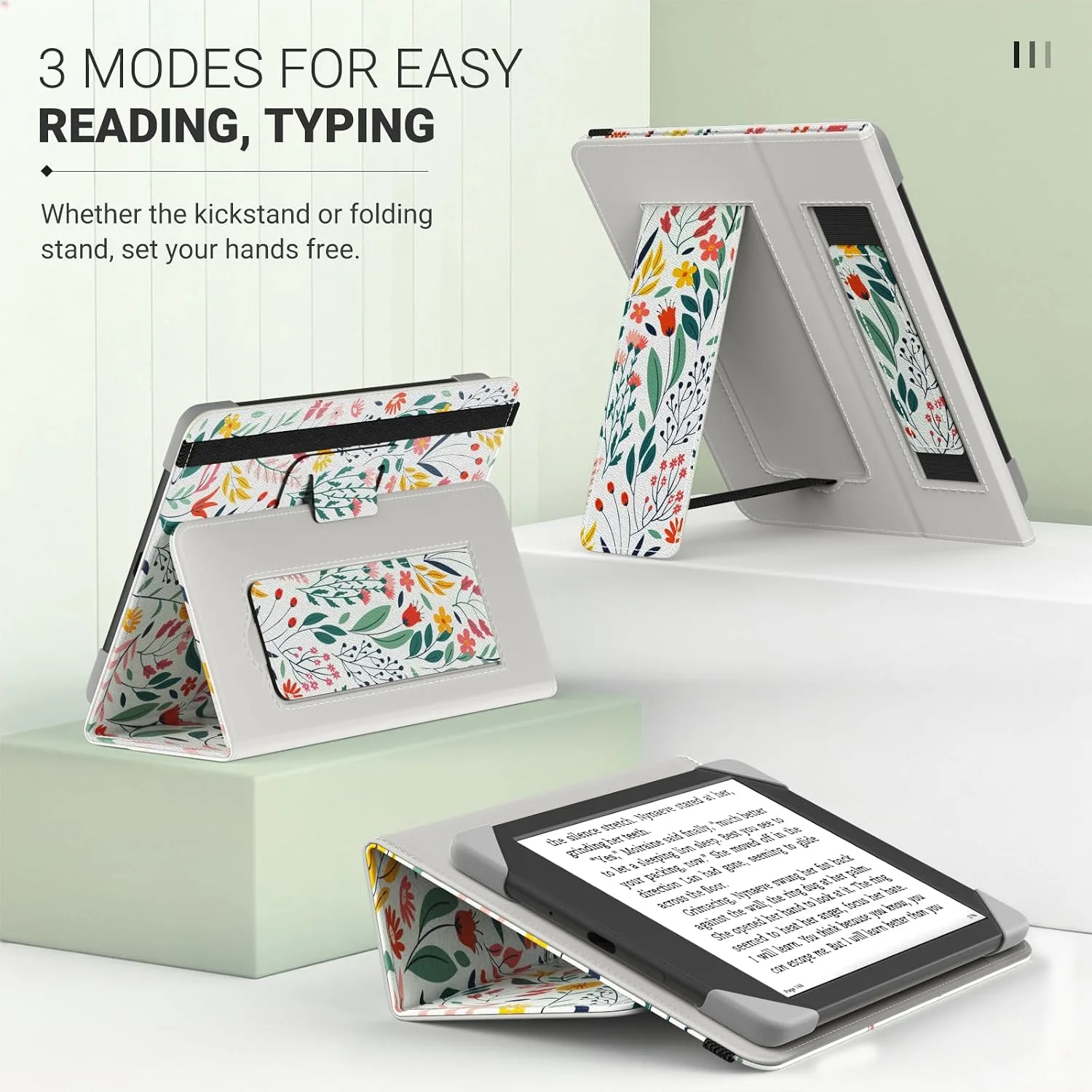 Moko Universal Case for 6 inch eReaders&Tablets, Flowers