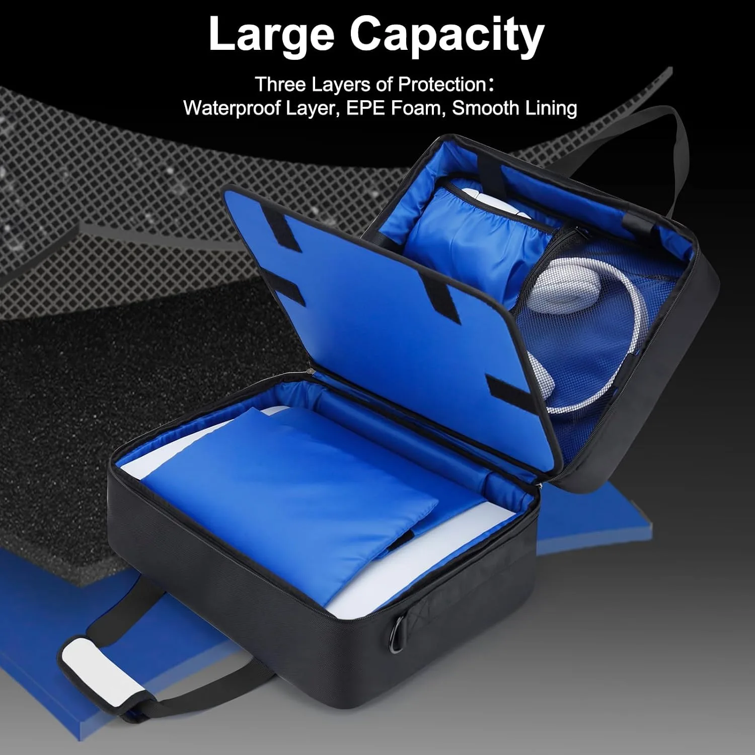 GDNasist Carrying Case Compatible with PS5/PS5 Pro/PS5 Slim, White