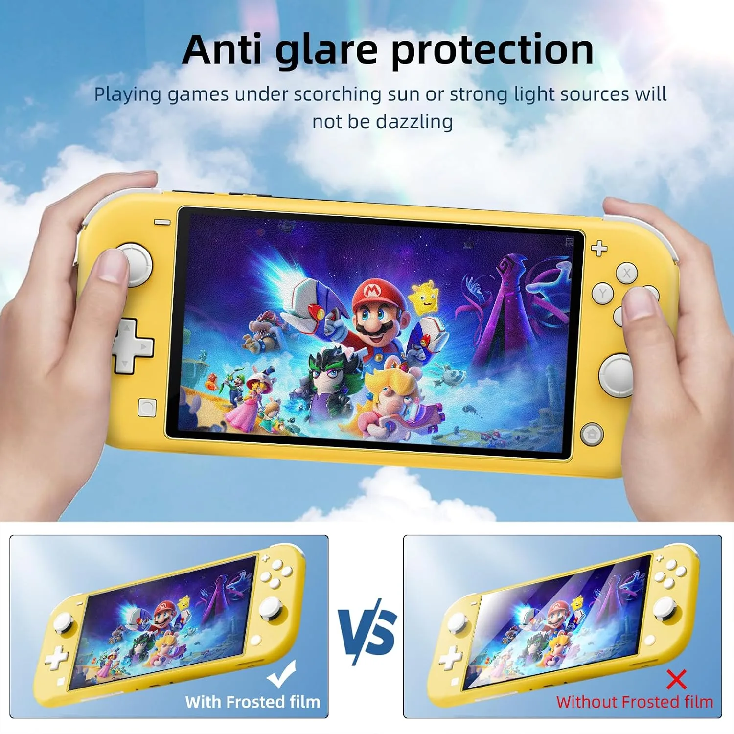 2-Pack Matte Tempered Glass Screen Protector for Switch Lite Model 2019 [5.5 Inch]，Anti Glare, Anti Scratch, Bubble Free, 9H Hardness, Easy Installation