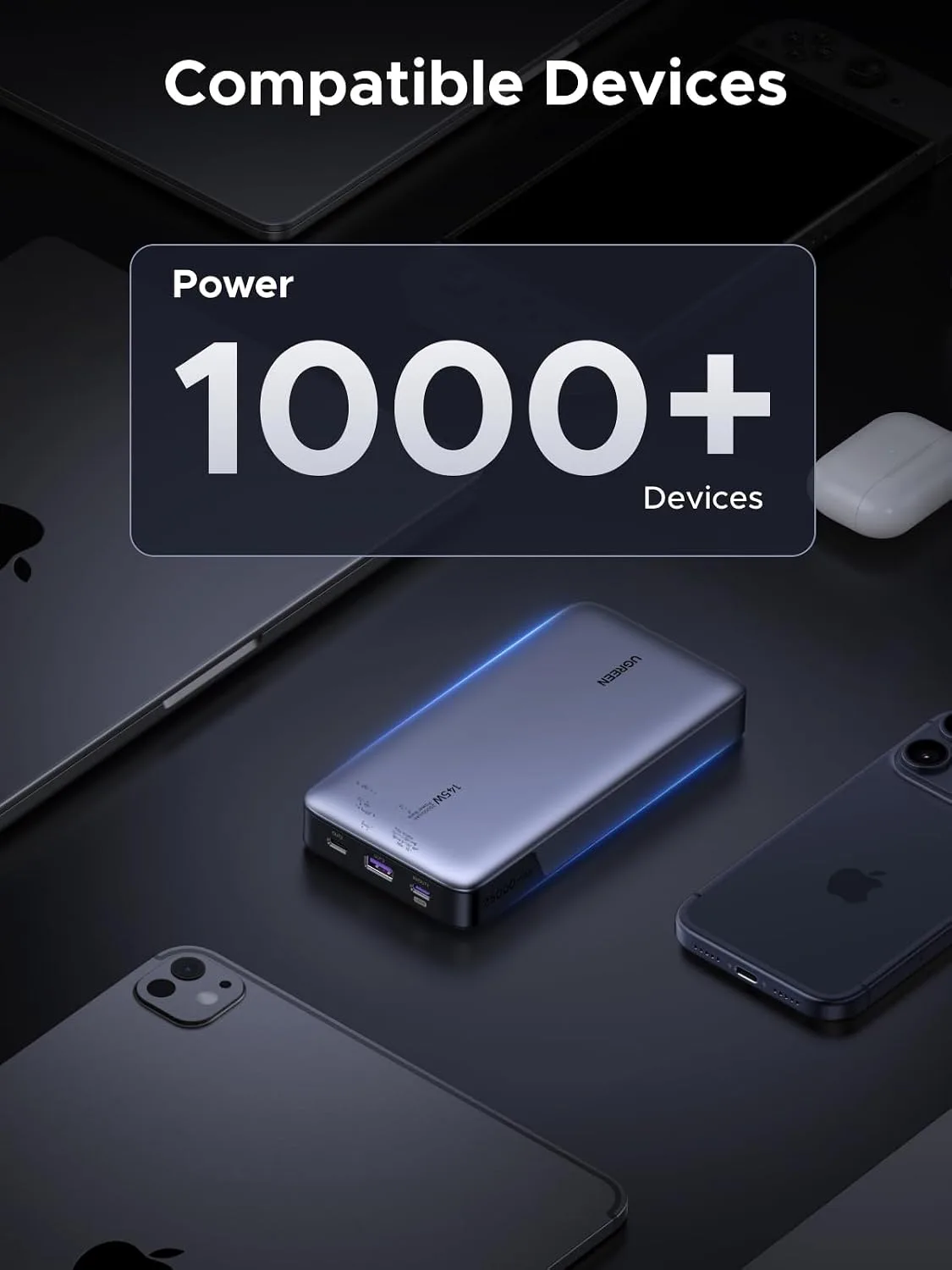 UGREEN Power Bank 25,000mAh 145W Laptop Portable Charger, Nexode 3-Port USB C PD Battery Pack, for MacBook Pro/Air, Dell XPS, iPhone 17/16/15/14, Galaxy S26 Steam Deck, iPad, and More (Pack of 2)