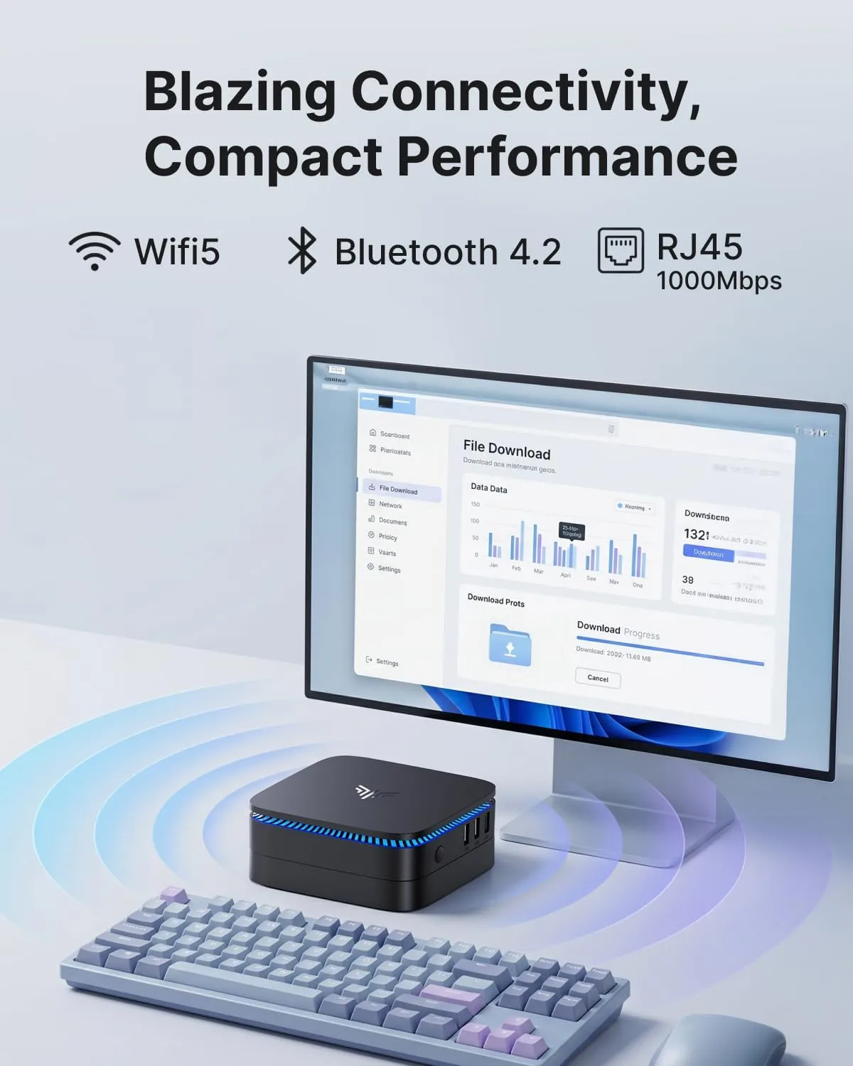 KAMRUI AK1PLUS Mini PC Computer, Intel Celeron N5095 (Up to 2.9GHz), 16GB RAM 256GB SSD, Dual 4K Mini Desktop Computer, Support 2.5'' SSD Expansion, WiFi, Bluetooth, Ethernet, Business Home Office PC