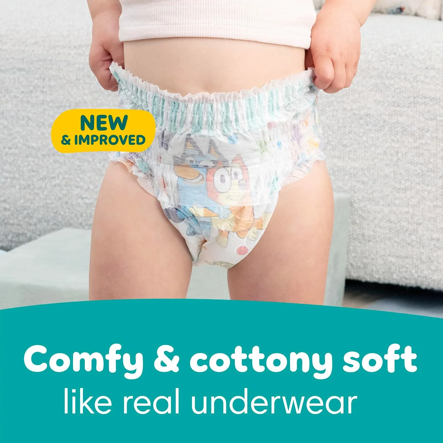 Easy Ups Girls & Boys Potty Training Pants, Size 5 (3T-4T), 124 Count, Bluey Absorbent Pull Up Training Underwear, Up to 100% Leakproof Day and Night, Hypoallergenic