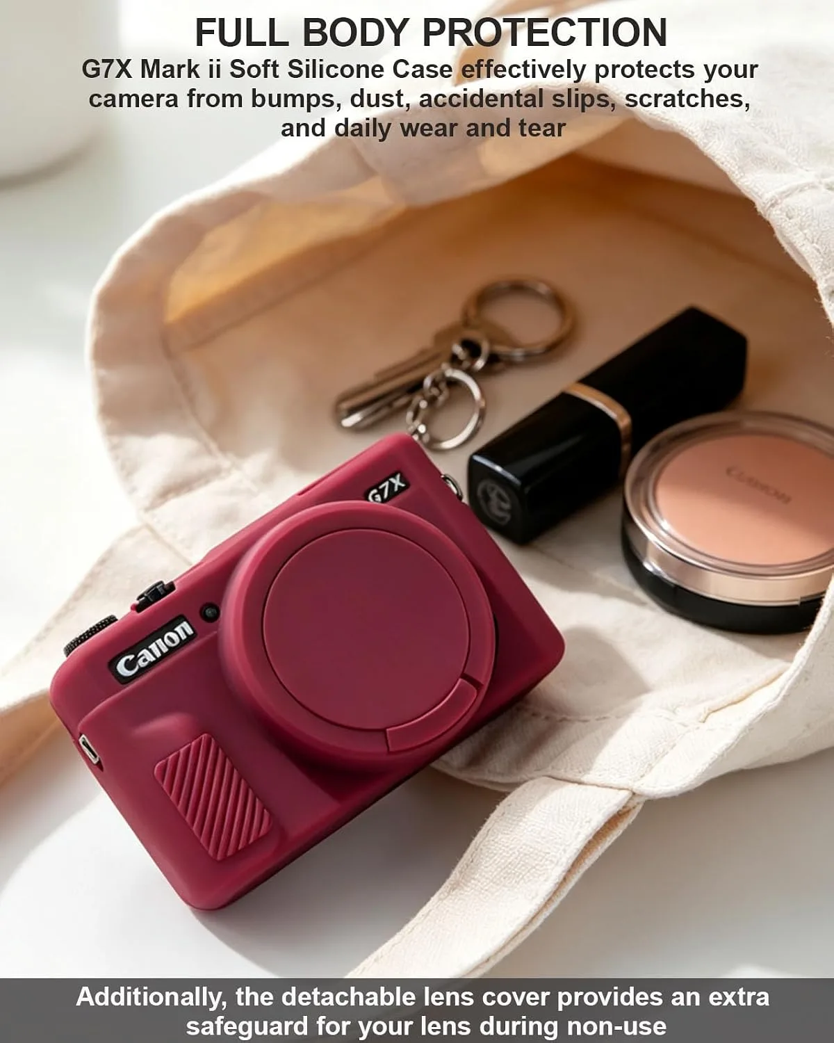 Camera Case for Canon G7X Mark II / G7X II - Dark Red