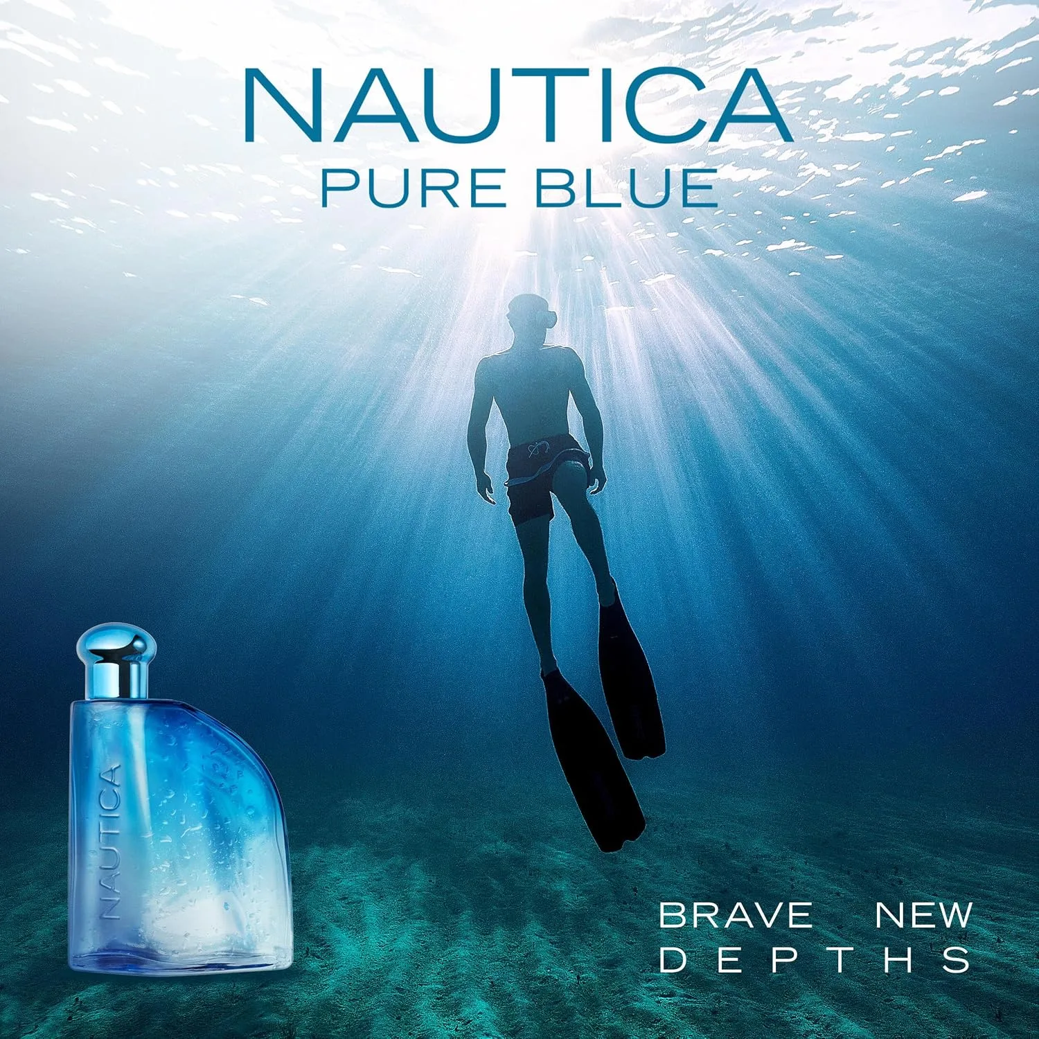 Nautica Pure Blue Eau de Toilette 3.3 fl oz (Pack of 1), Notes of Eucalyptus, Leather, and Vanilla, Men's Fragrance, Long Lasting, Everyday Fragrance, Travel Size