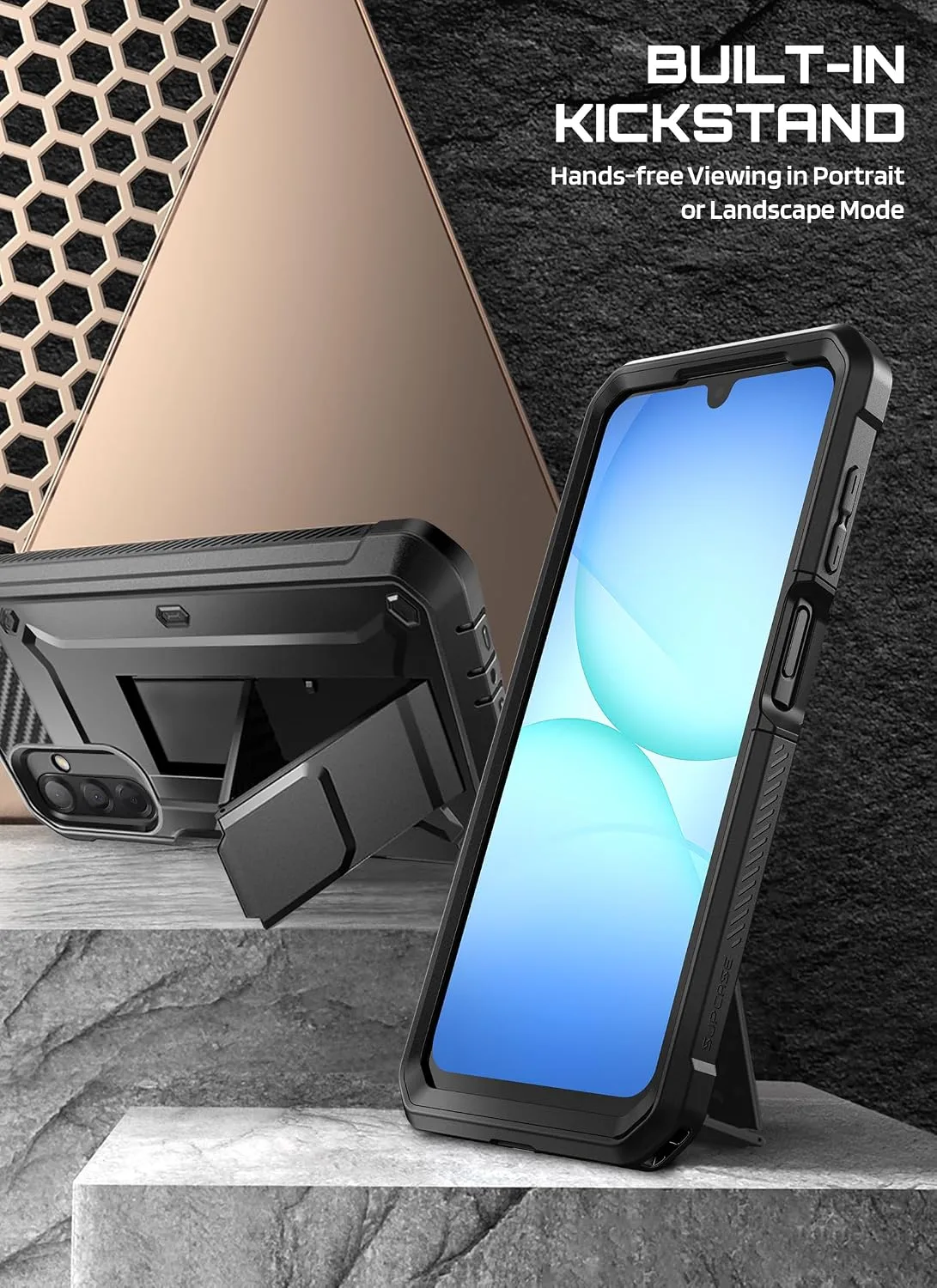 SUPCASE for Samsung Galaxy A17 5G Case with Screen Protector, Black