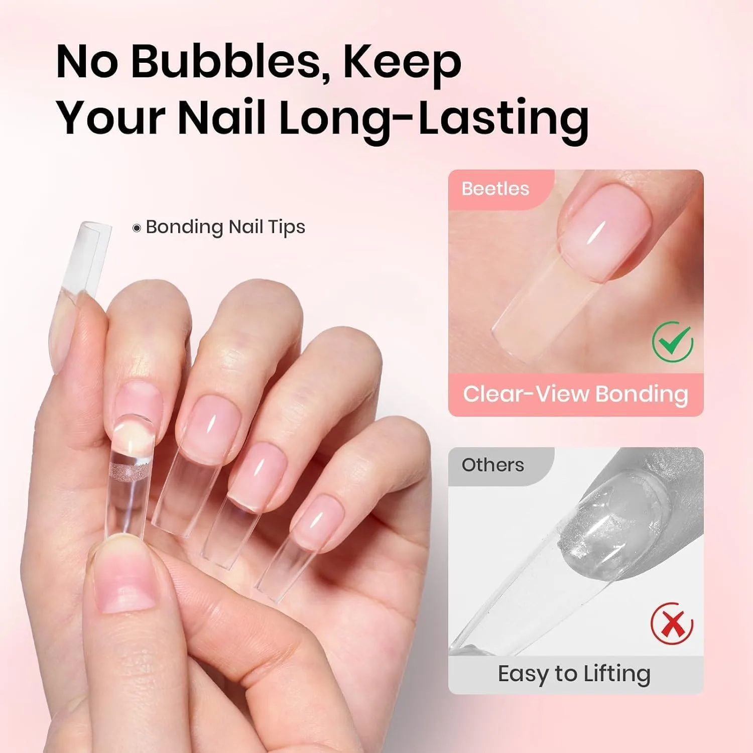 Beetles Tipex Nail Glue Gel 2Pcs 20g, Super Strong Solid Nail Glue