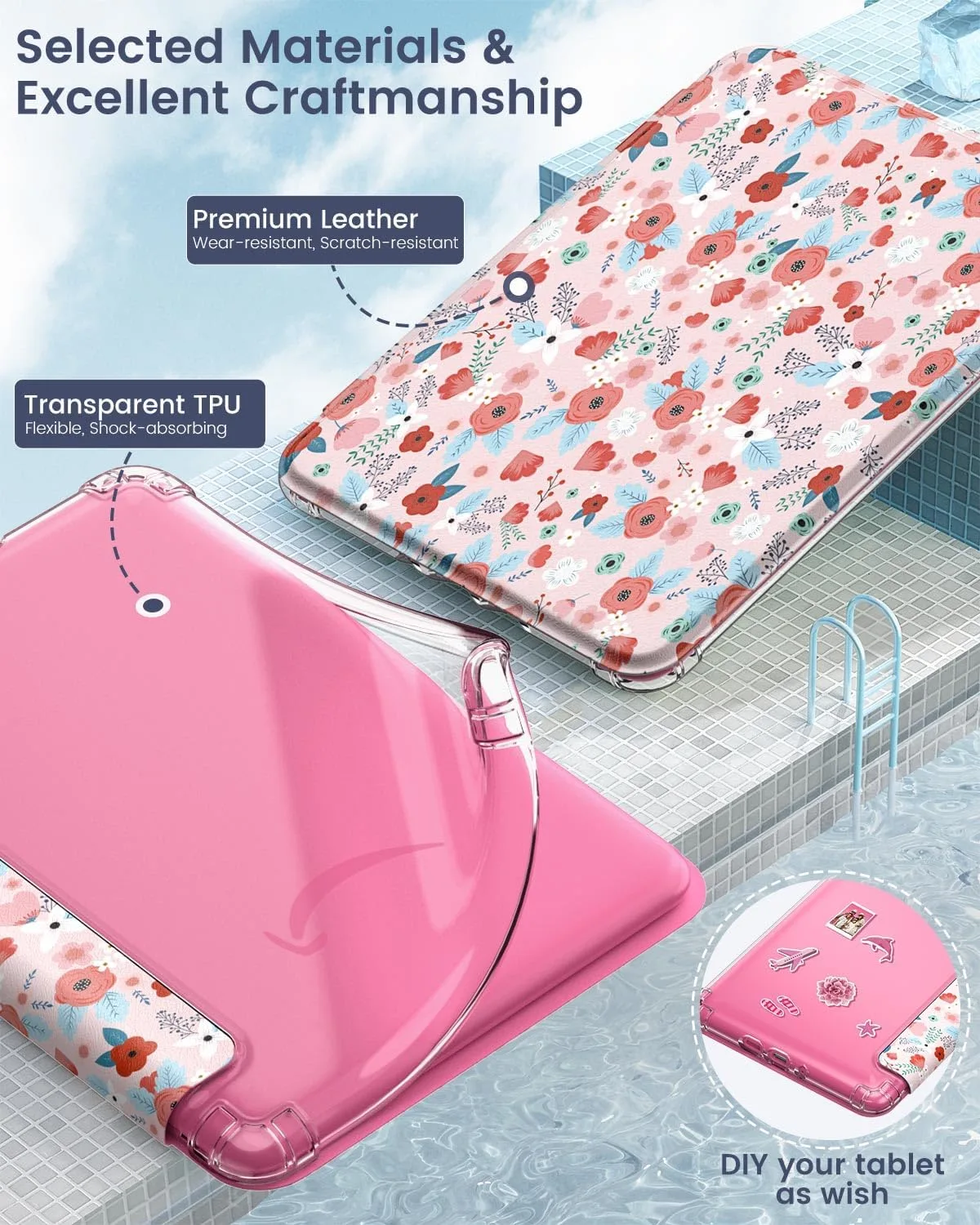 MoKo Case for Kindle Paperwhite 12th Gen & Colorsoft 2024,Spring Pink