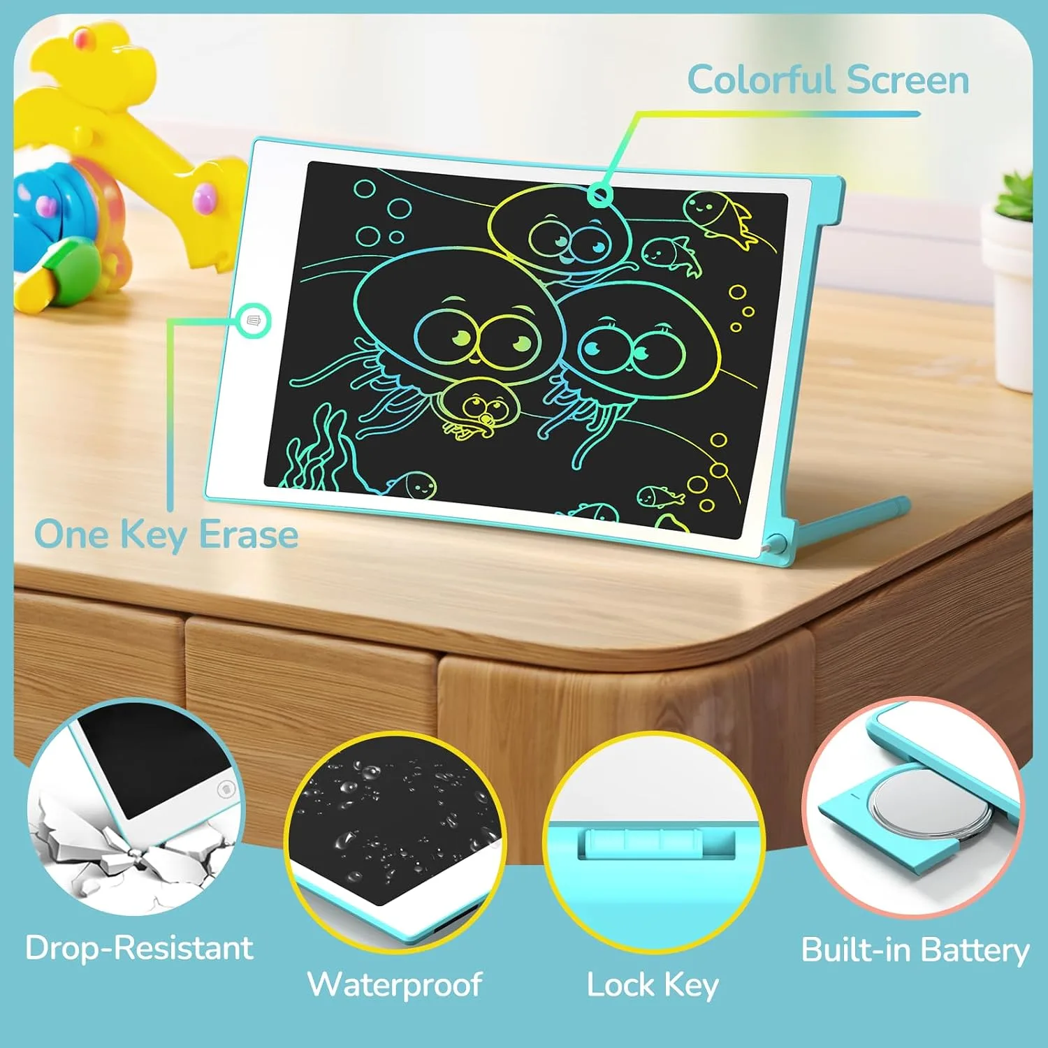 TECJOE 4 Pack LCD Writing Tablet for Kids, 8.5 Inch Toddlers Drawing Tablet