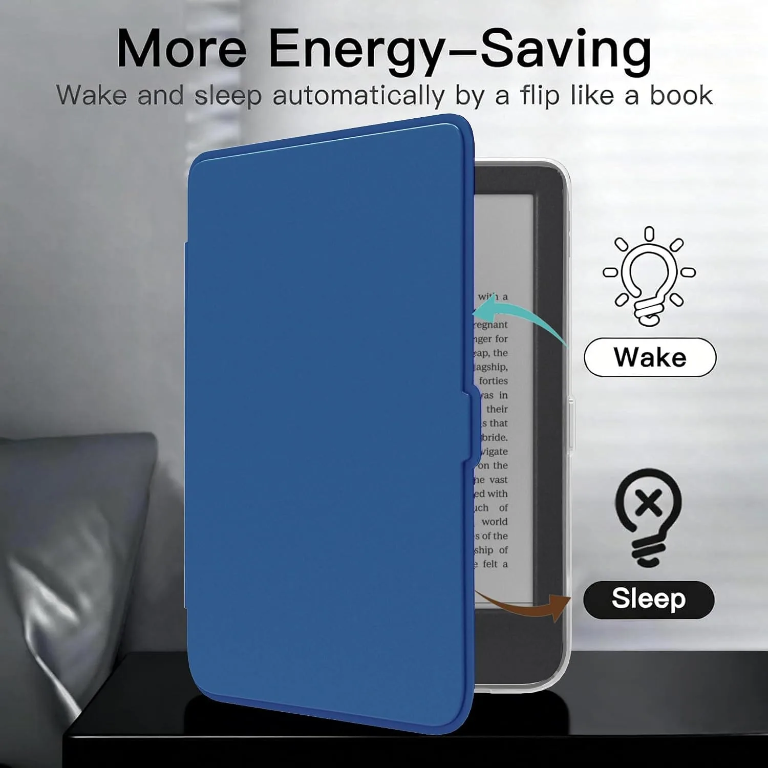 E NET-CASE Detachable Magnetic Case for 6" Kobo Clara Colour (2024) /Clara BW(2024) /2E(2022) eReader,Ultra Clear Back丨Easy to Detach & Attach丨Auto Sleep/Wake (Blue)