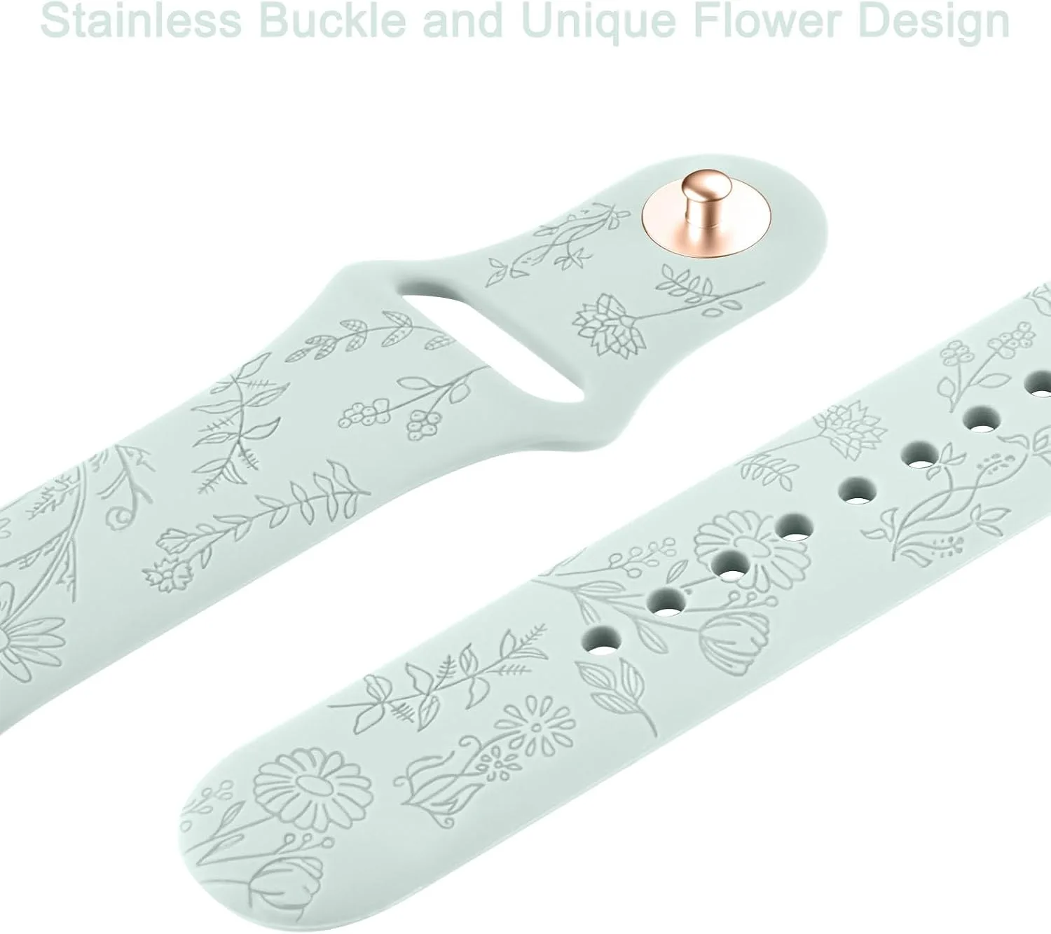 Meliya Veryfit Smart Watch Bands, 22mm Watchbands for IDW13 IDW16 IDW19 IDW26 IDW28 Smartwatch, Floral Engraved Soft Silicone Rubber Sport Replacement Watch Strap for Veryfit