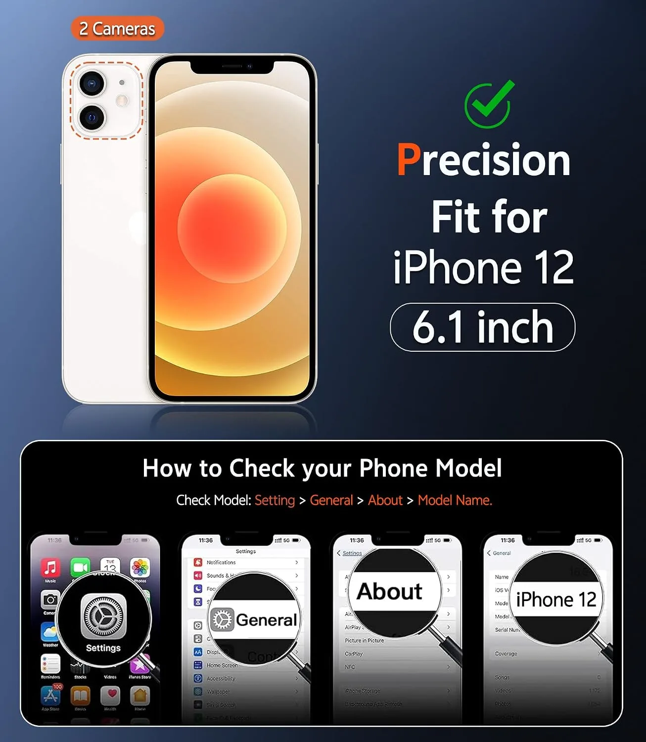 FNTCASE for iPhone 12 Case Clear iPhone 12 Pro Case Compatible with Magsafe