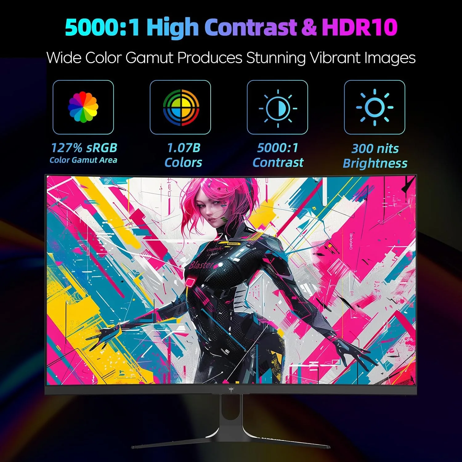 KTC 27 Inch 1440p 200Hz Curved Gaming Monitor, WQHD 200Hz/HD 400Hz, H27S5
