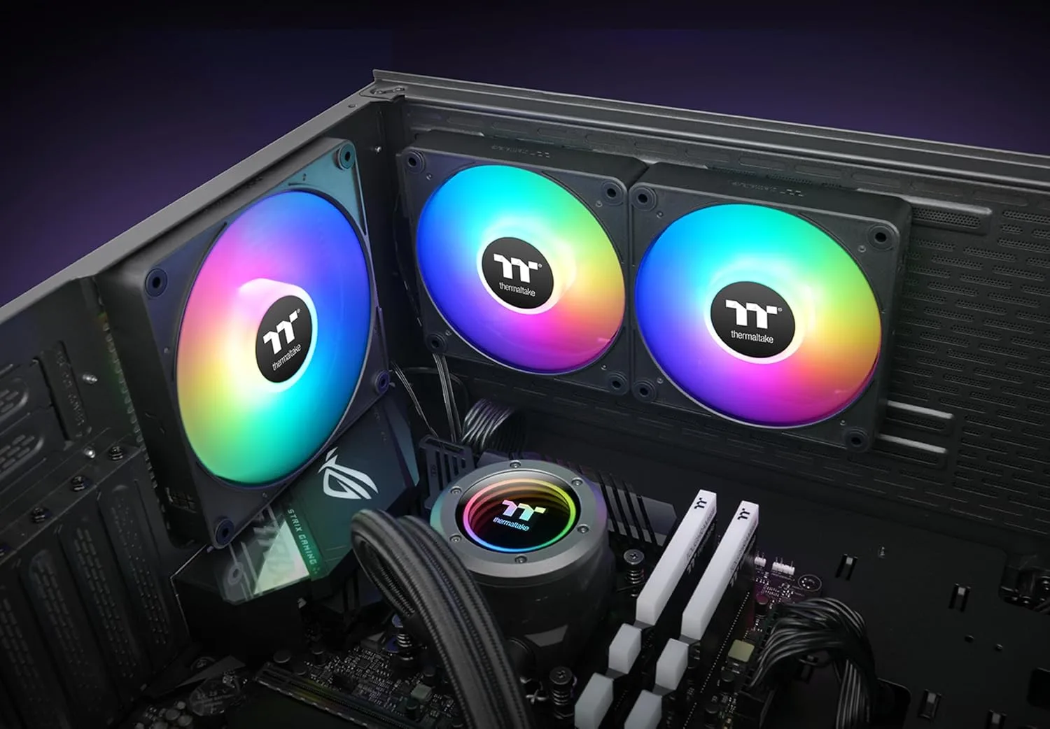 Thermaltake CT120 EX ARGB Sync PC Cooling Fan (3-Fan Pack), Magnetic Connection, 5V Motherboard Sync, 16.8 Million Colors 9 Addressable LEDs, 120 mm Case/Radiator Fan, CL-F181-PL12SW-A