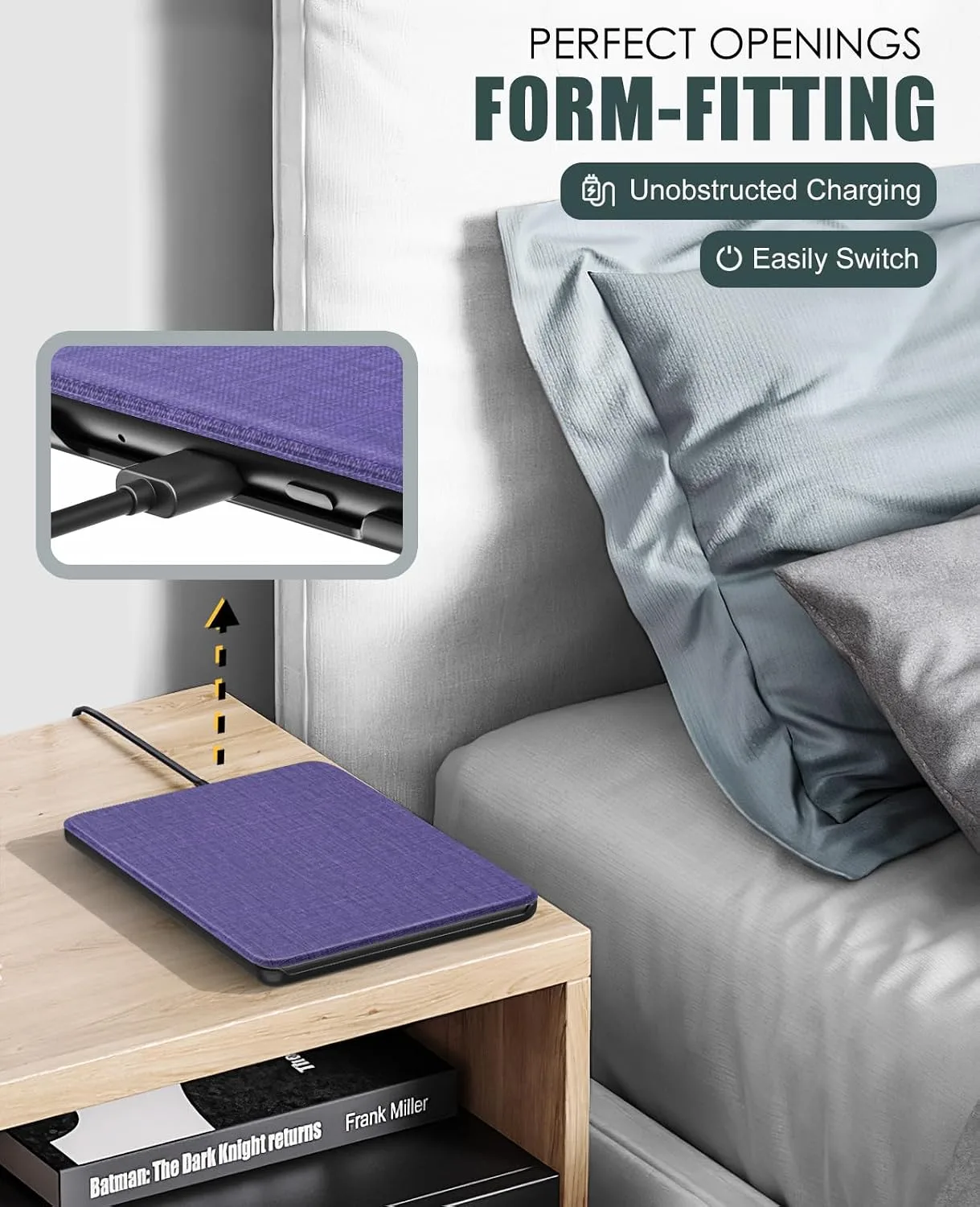 MoKo Case for 7" Kindle Paperwhite 12th Gen&Colorsoft 2024,Denim Purple