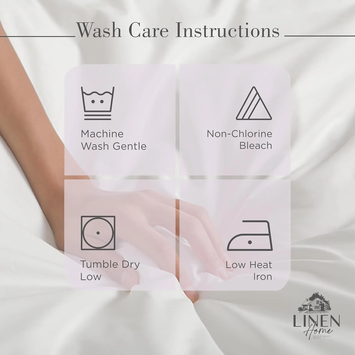 Linen Home 100% Cotton Percale King Sheets, 4 Pc Cooling Set - Iris Lilac