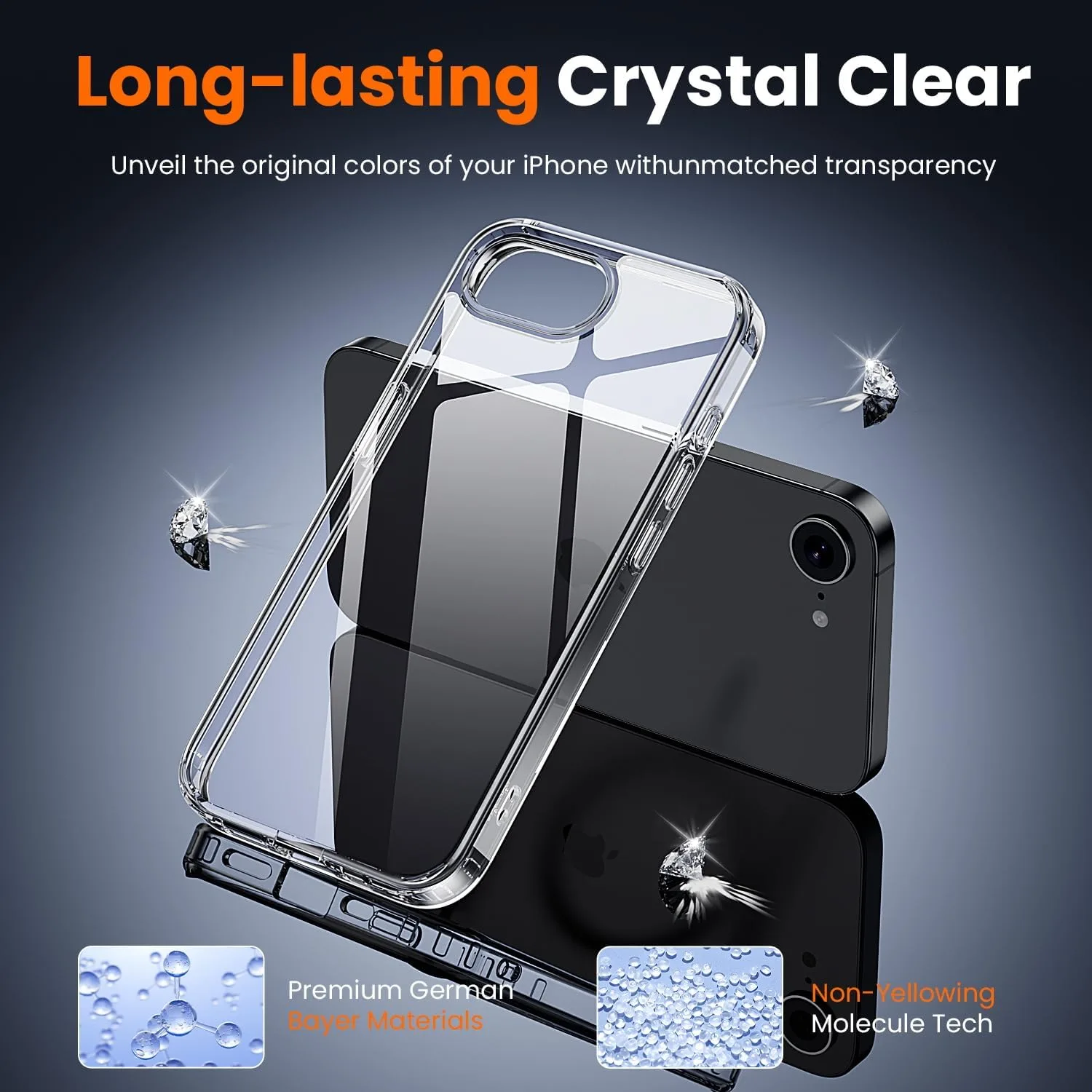 toushion 3 in 1 for iPhone 16E Case/iPhone 17E Case Transparent