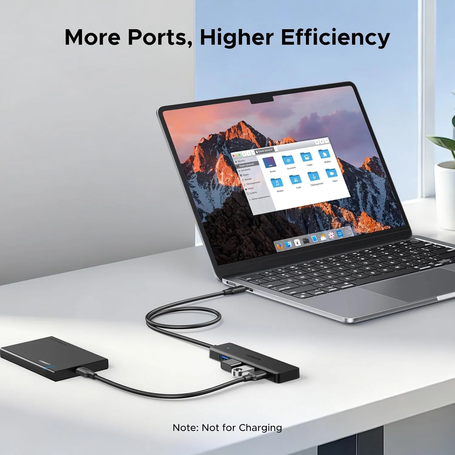 UGREEN USB C Hub, 4 Ports USB A Splitter Ultra-Slim USB Expander, 2 ft
