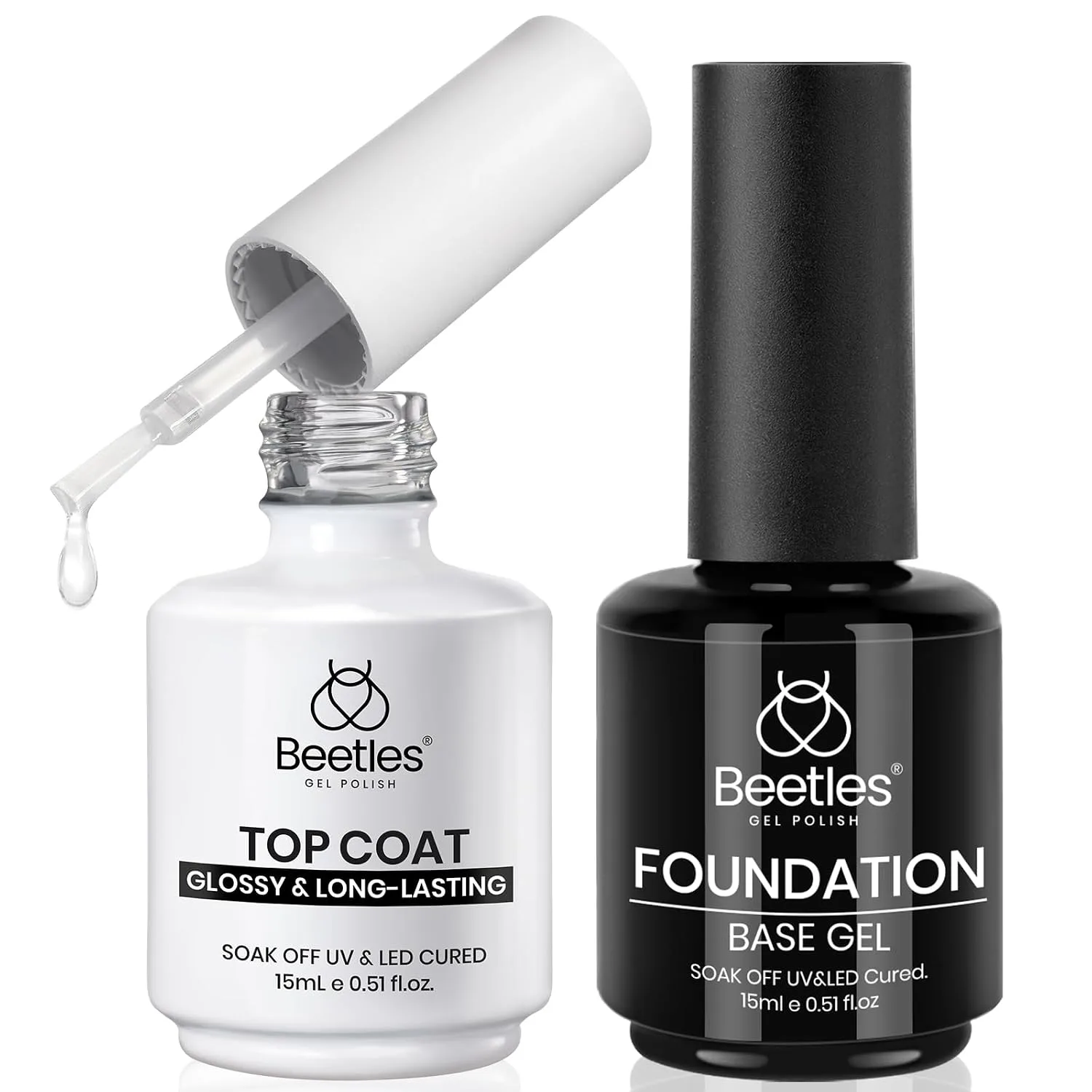 Beetles Gel Base and Top Coat 2Pcs 15 ml Upgrade Set