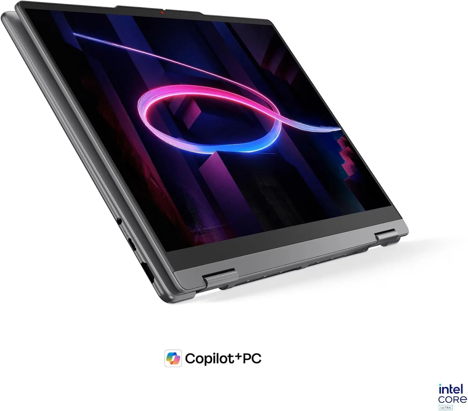 Lenovo Yoga 7i 2-in-1 w/Ultra 5 322, 14" WUXGA OLED 100% DCI-P3 HDR 60Hz Touch Display, 16G LPDDR5x, 512GB SSD, Wi-Fi 7, Backlit KB, FP Reader, Win11, Luna Grey, w/USB Hub, W/GaLiMu