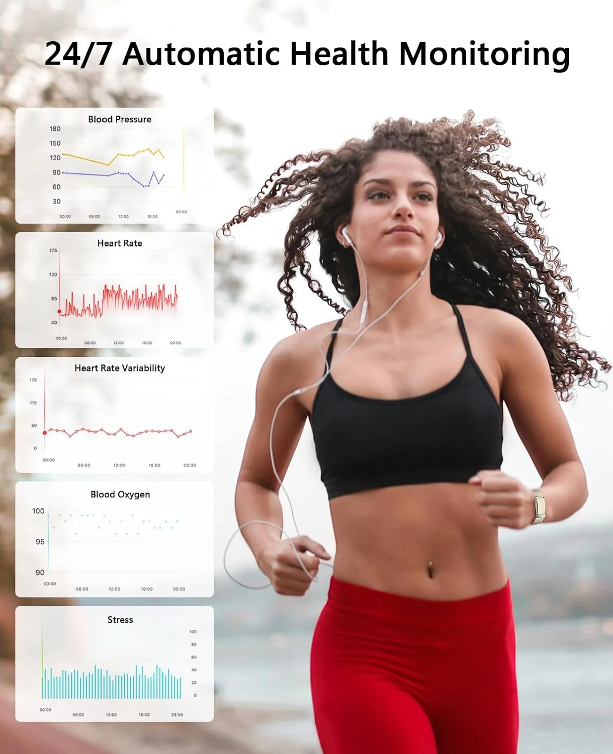 SOUYIE Smart Bracelet for Women Men, 24/7 Health Activity Fitness Trackers