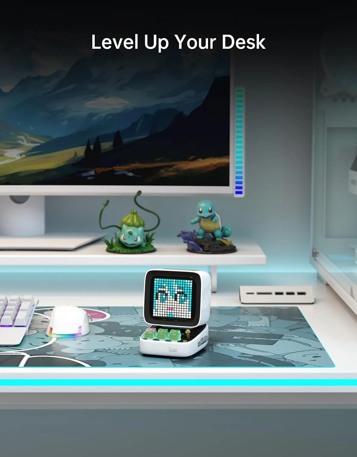 Divoom Ditoo Retro Pixel Art 15W Bluetooth Speaker,Cute Speaker with Alarm,White Noise & Mini Games,Iconic Desk Setup Speaker with 16X16 LED App Controlled Front Screen,Gifts for Anyone (White)