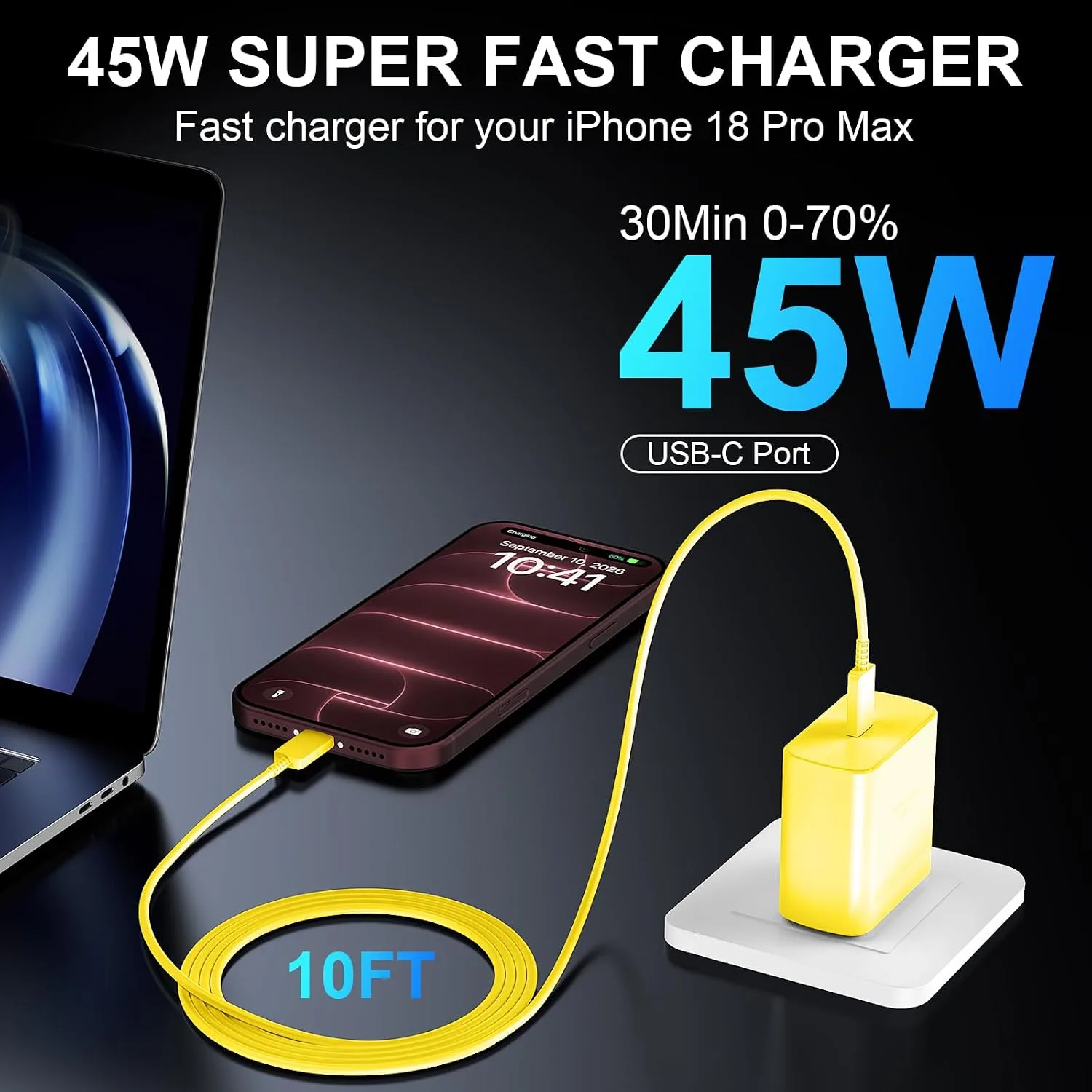 Phone 18 17 Pro Max Charger Fast Charging 45W USBC Phone Duo Fast Charger