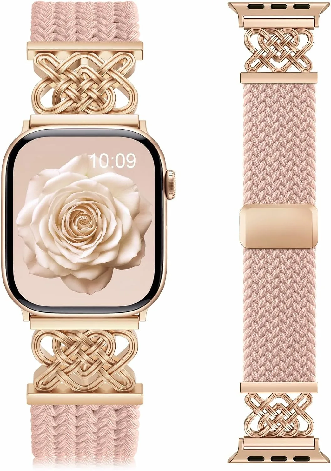 Correa trenzada elástica Firefit para Apple Watch 38mm 40mm 41mm 42mm para mujer