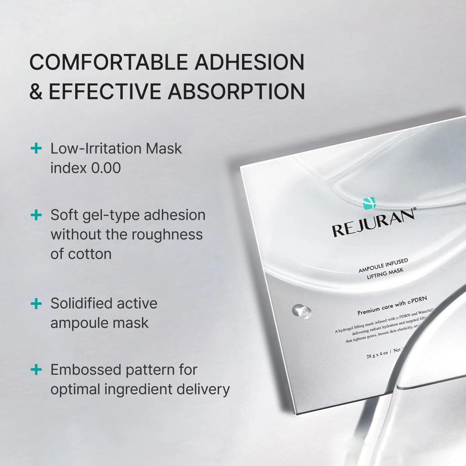 REJURAN Ampoule Infused Lifting Mask, DOT™ c-PDRN® Hydrogel, 4 Count