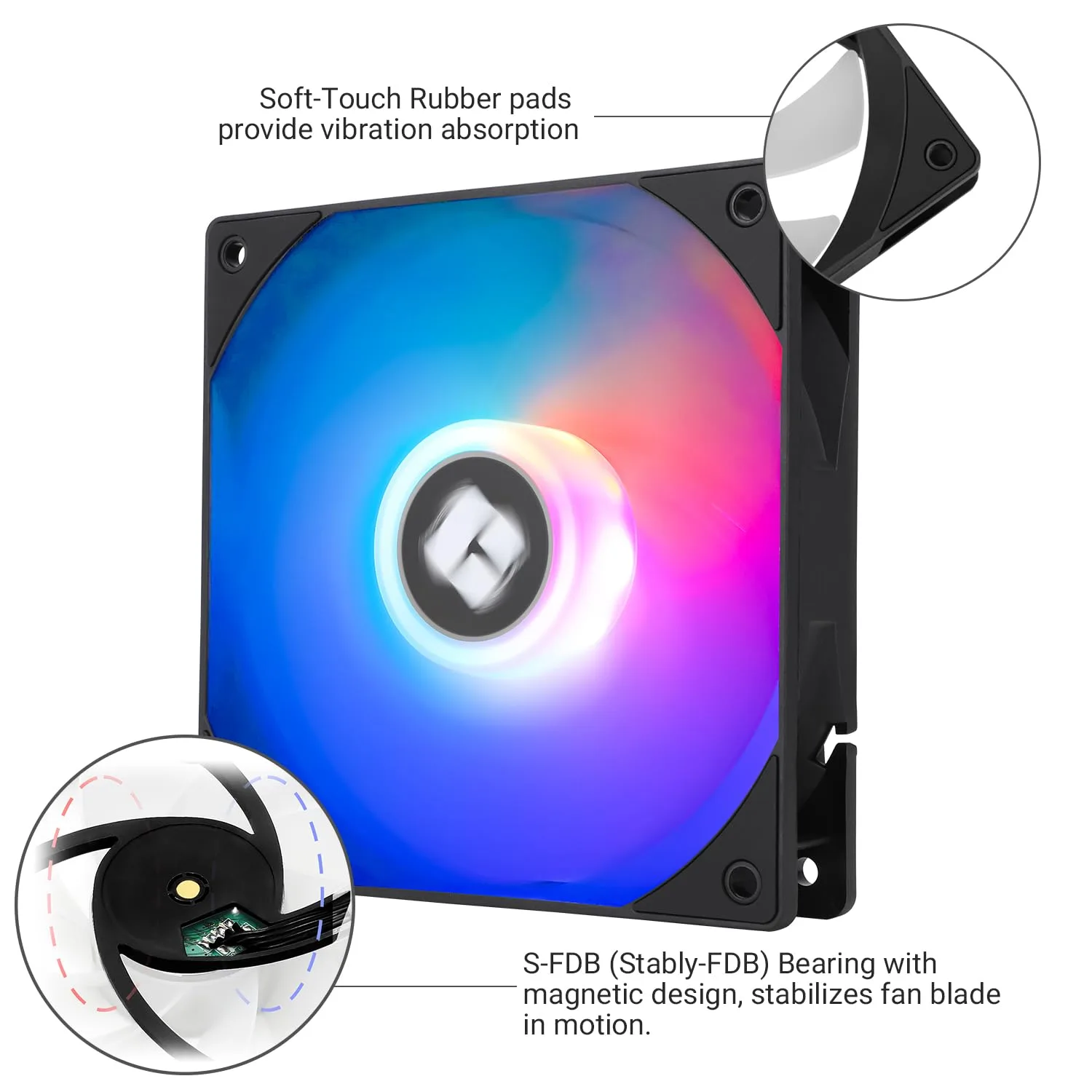 Thermalright TL-C12RB-S V2 CPU Fan 120mm ARGB Case Cooler Fan, 4pin PWM Connector Silent Computer Reverse Fan with S-FDB Bearing Included,up to 1500RPM Cooling Fan(Black ARGB)