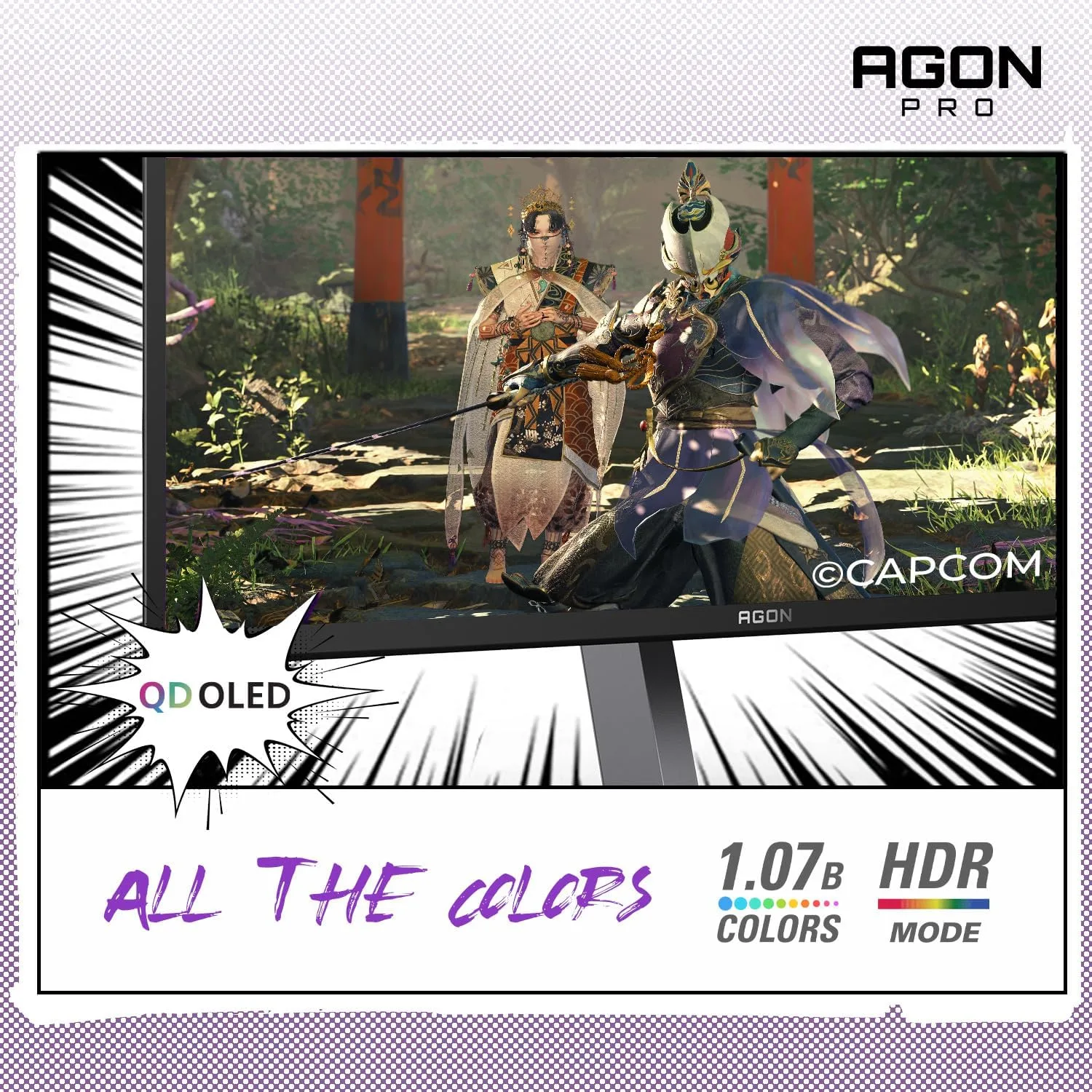 AOC Agon Pro 27 Inch Gaming Monitor QD OLED 240Hz 0.03ms, AG276QZD2