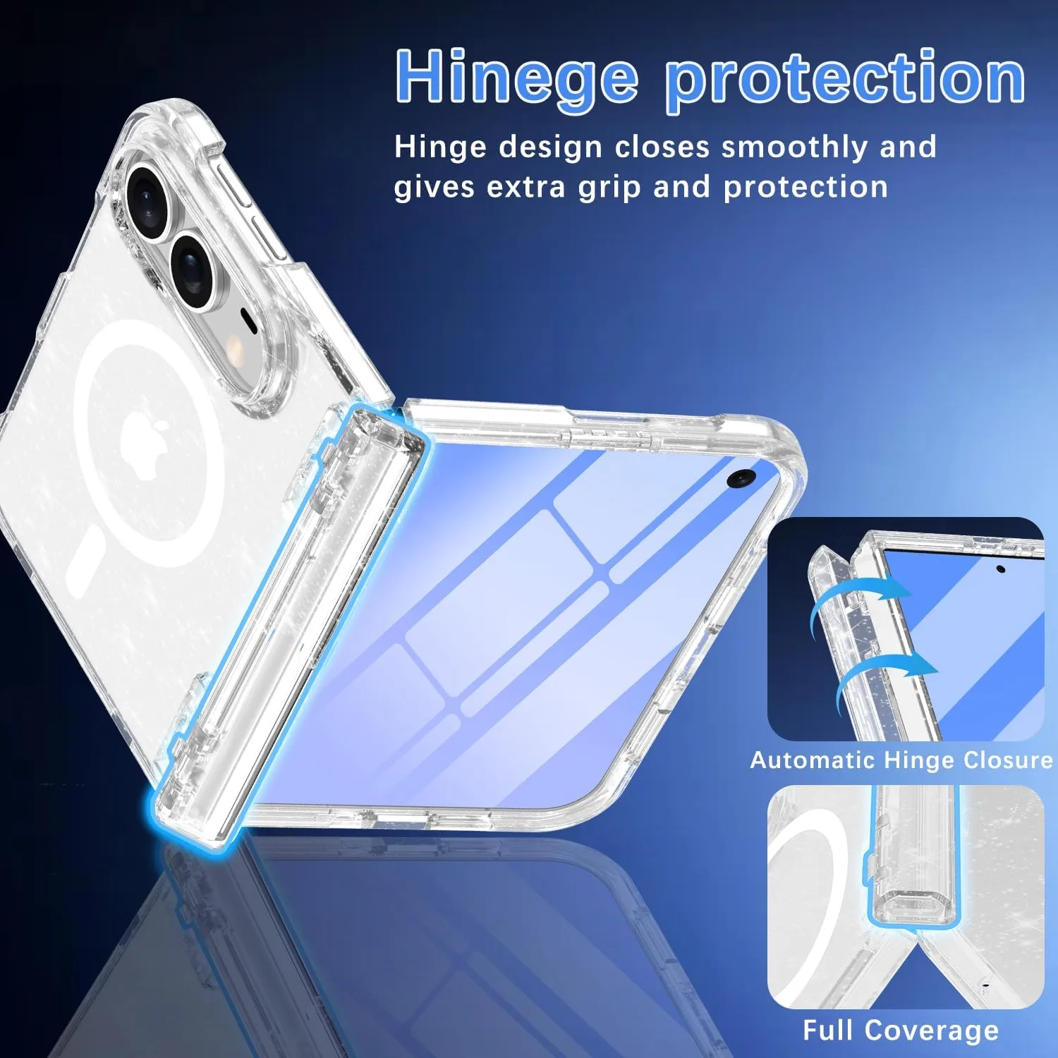 Casetego for iPhone Duo Case Magnetic,with Screen Protector,Hot Glitter