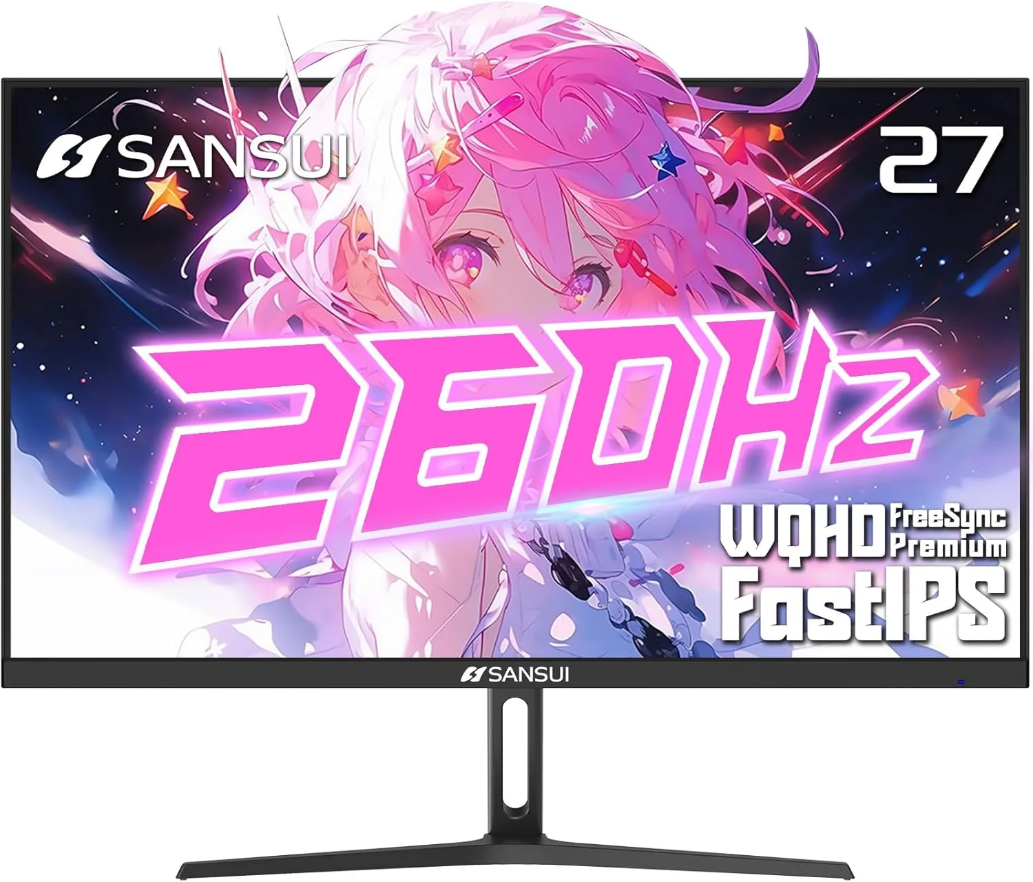 Monitor para gaming Sansui 27" WQHD 2K 260Hz Fast IPS 1ms FreeSync Premium