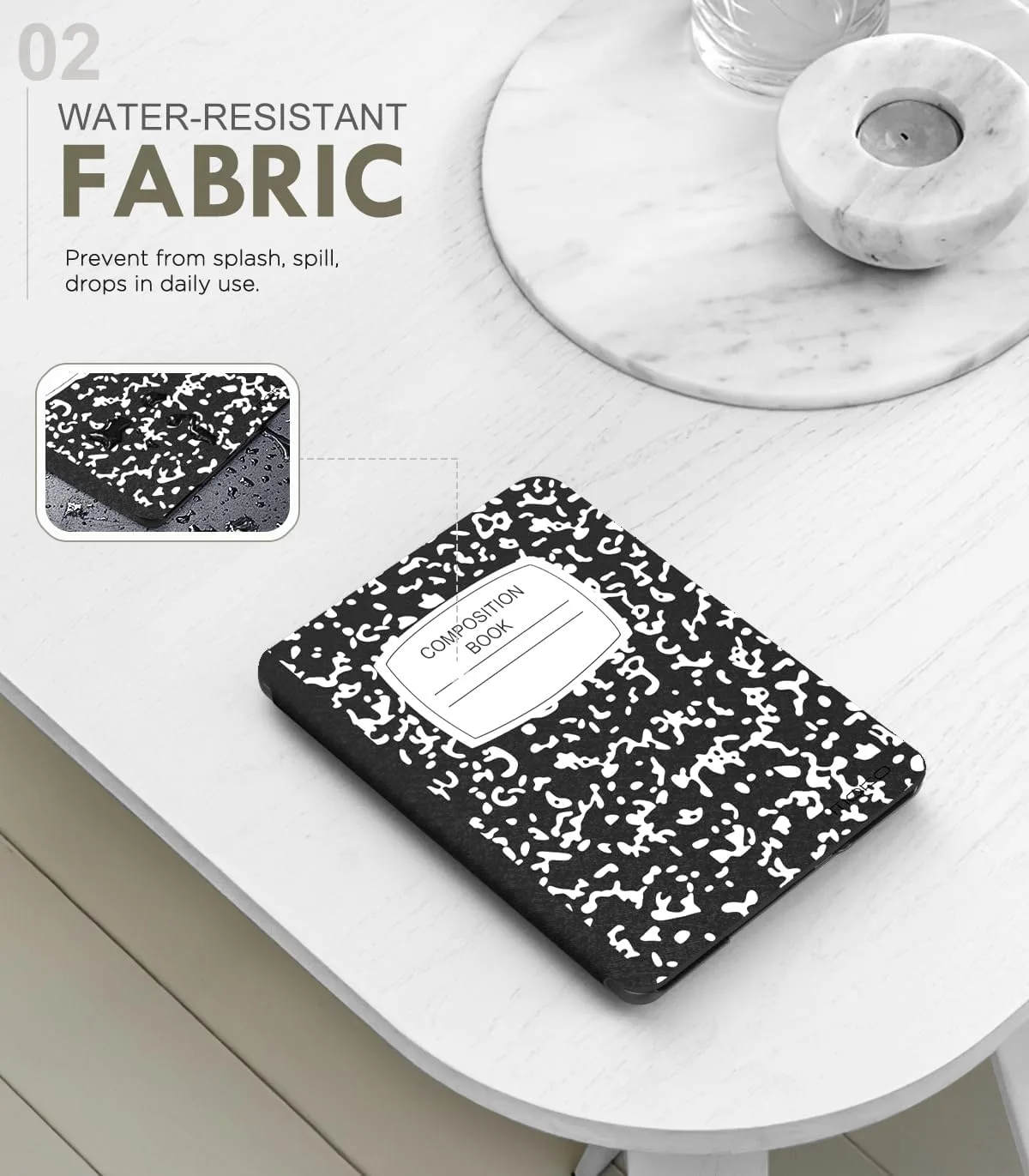 Moko Case for 7" Kindle Paperwhite 12th Gen 2024/Colorsoft, Notebook Black
