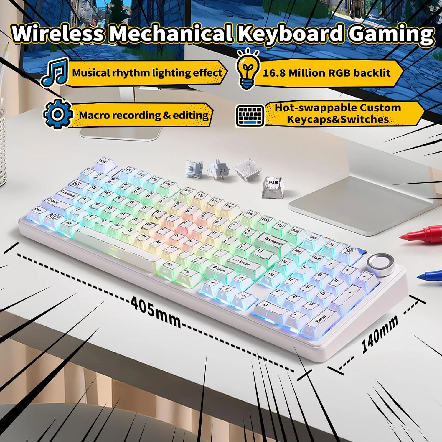 LEOBOG X Aula Wireless Mechanical Keyboard 8000mAh Creamy Gaming Keyboards