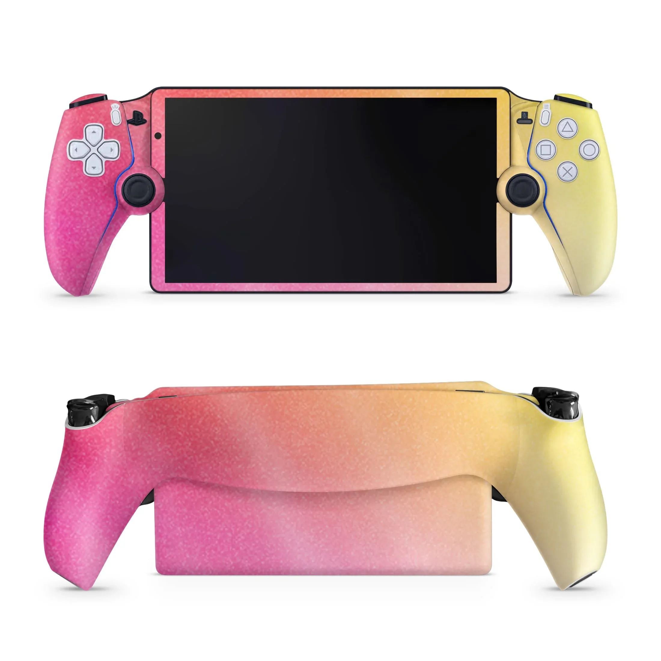 Skin Glossy Glitter Gaming para PS5 Portal Remote Player Sunset Blur