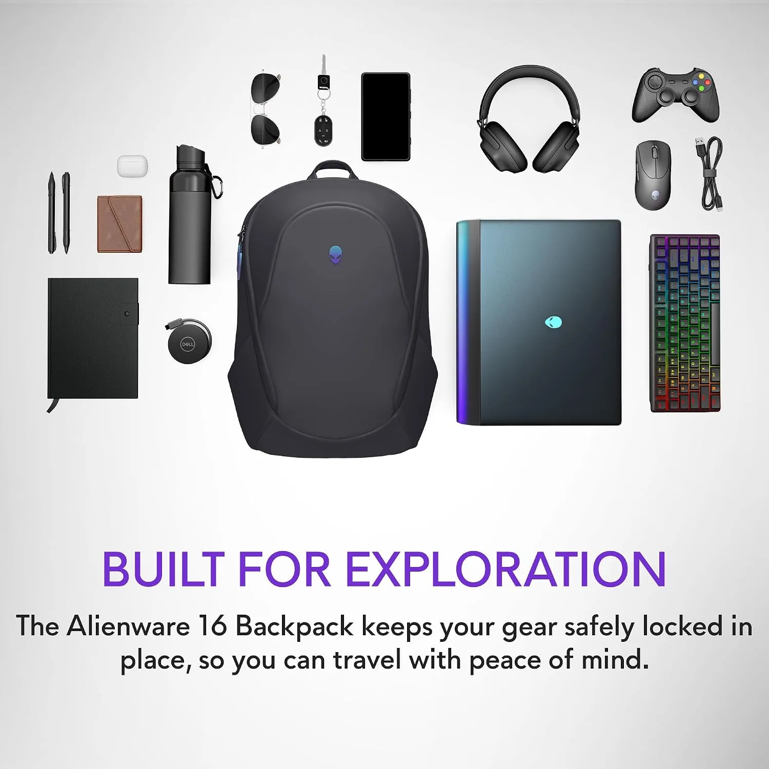 Alienware Laptop Backpack AW5625P, 16in, Water Resistant