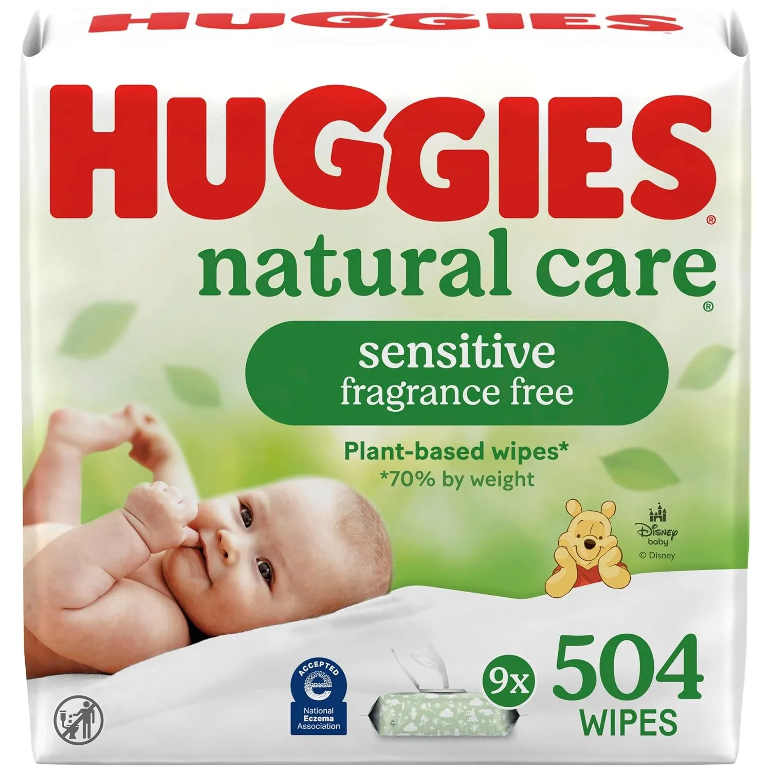 Huggies Natural Care Sensitive Toallitas Húmedas sin Fragancia para Bebé - 504 toallitas (9 paquetes)