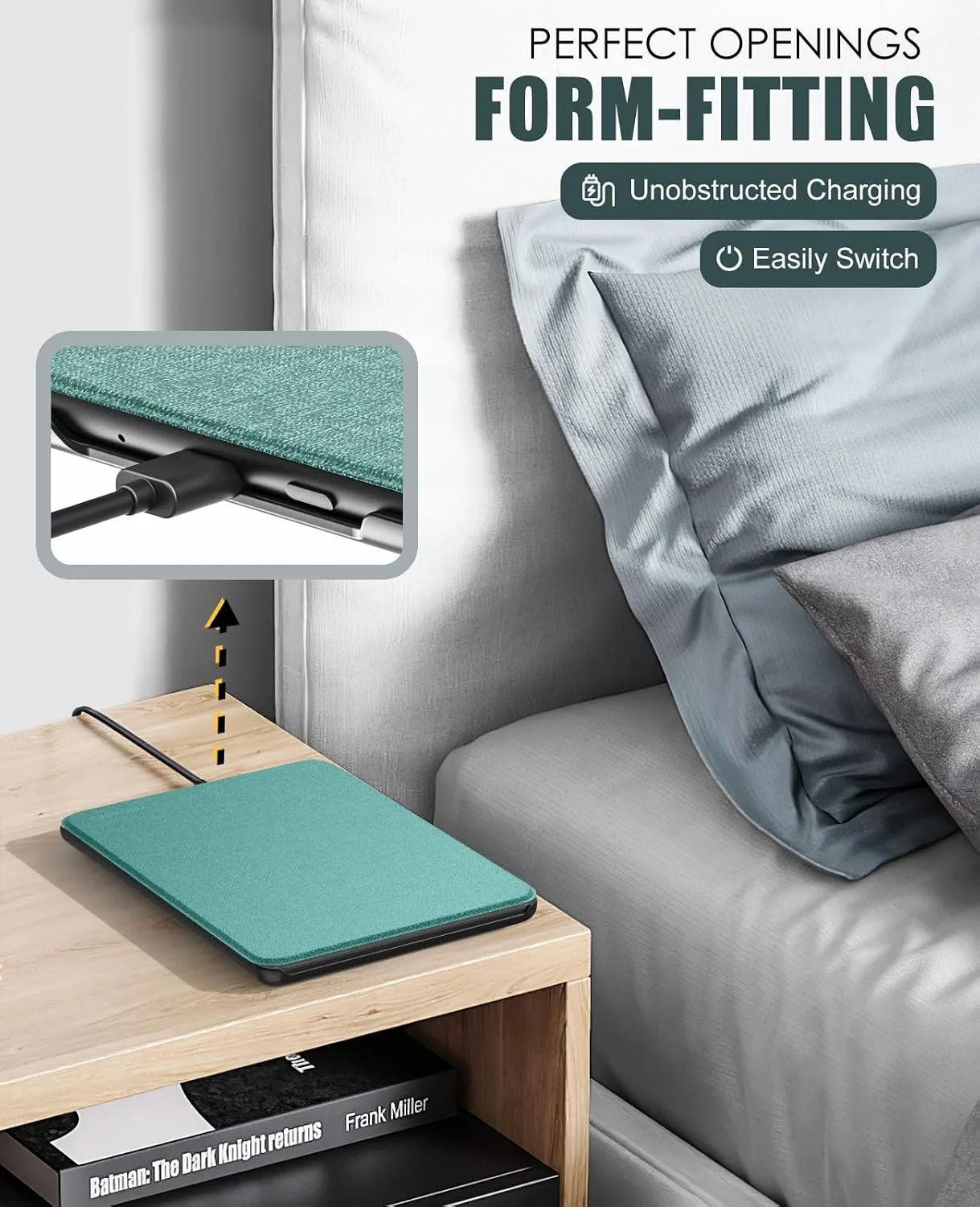 MoKo Case for 7" Kindle Paperwhite 12th Gen&Colorsoft 2024, Denim Green