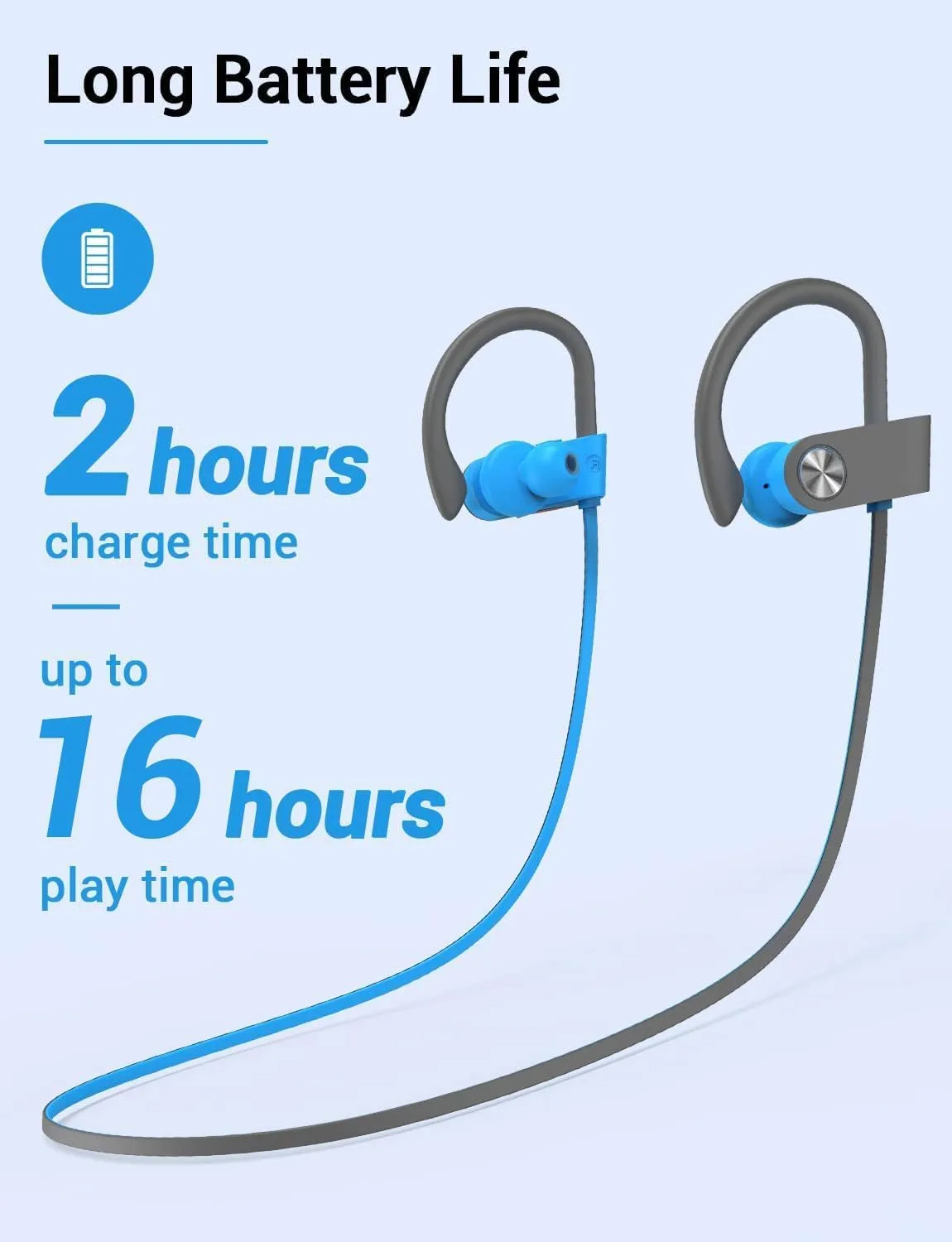 Bluetooth 5.3 Headphones, Wireless Sports In-Ear Earbuds IPX7 Waterproof