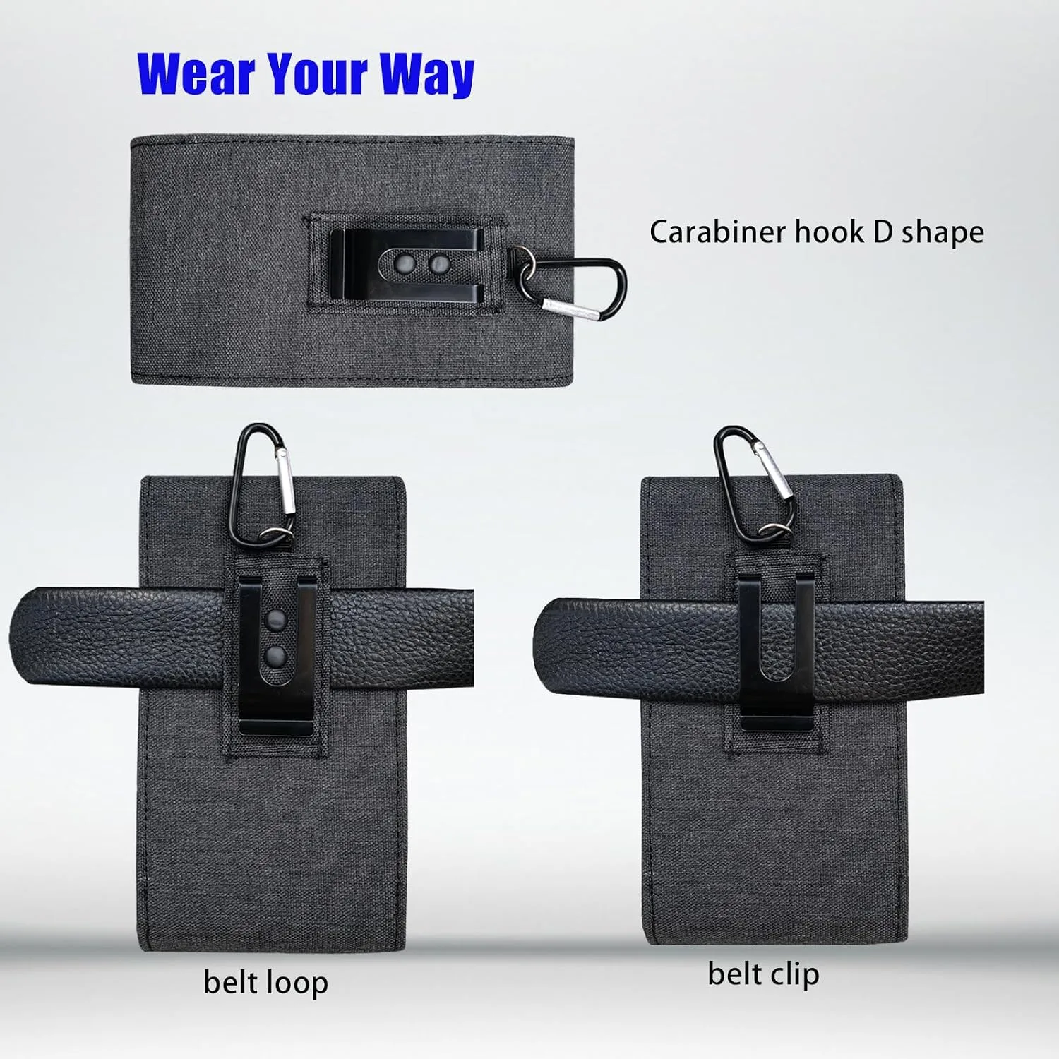 Dual Phone Holster Pouch Case with Belt Clip, Waist Carring Pouch, Universal Smartphone Case Up to 7 Inches for iPhone Pro Max, Pro, Samsung Galaxy,Moto Cellphone Holder