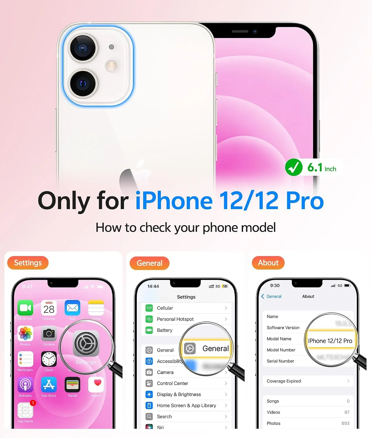 FNTCASE for iPhone 12/12 Pro Case, Fit for Magsafe, Pink